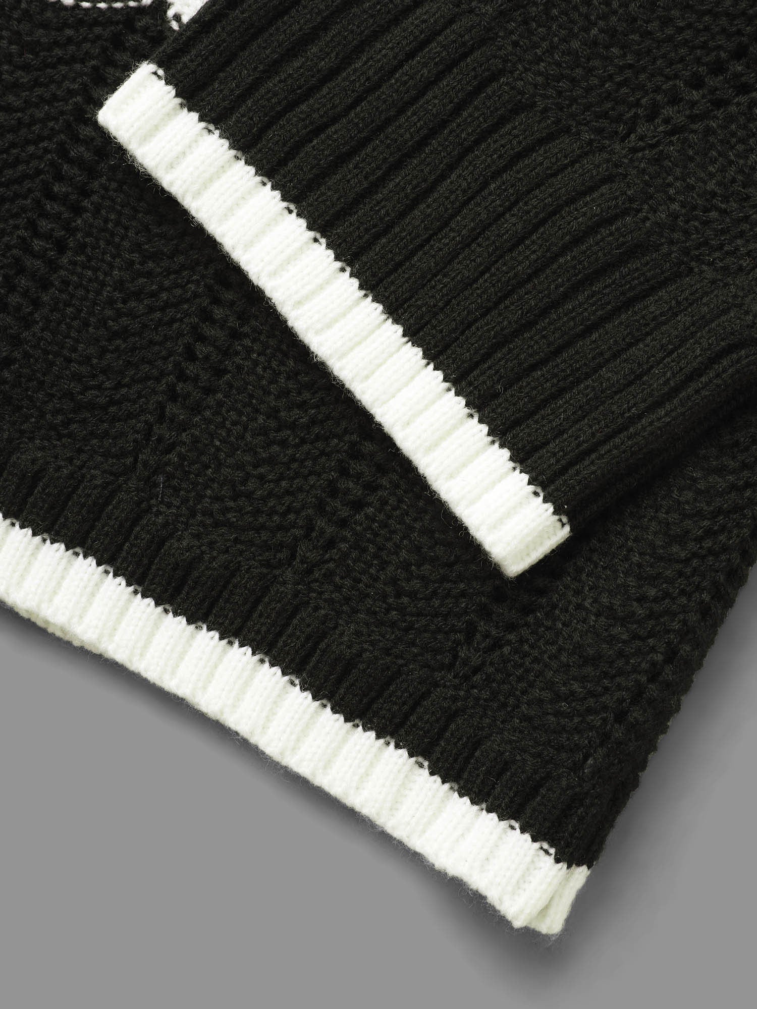 Striped Textured Pointelle Knit Cardigan - Image 7