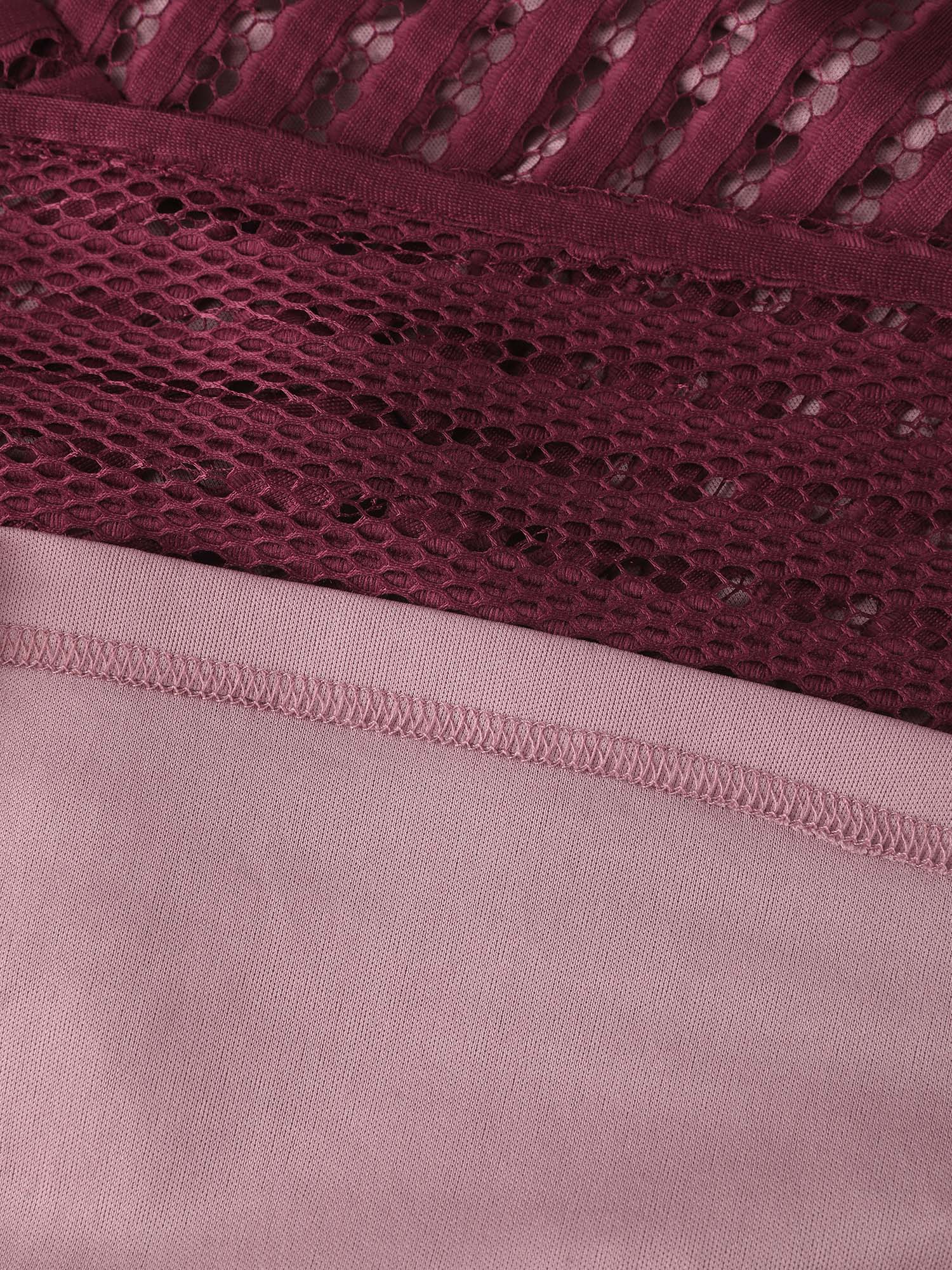 Striped Textured Zipper Lined Mini Dress - Image 6