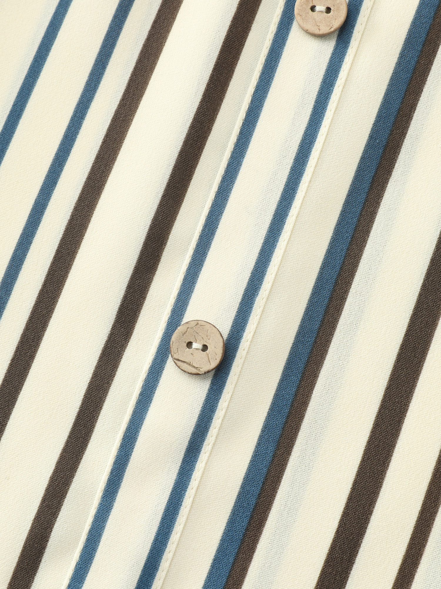 Striped Three-Quarter Sleeve Button-Down Blouse - Image 6