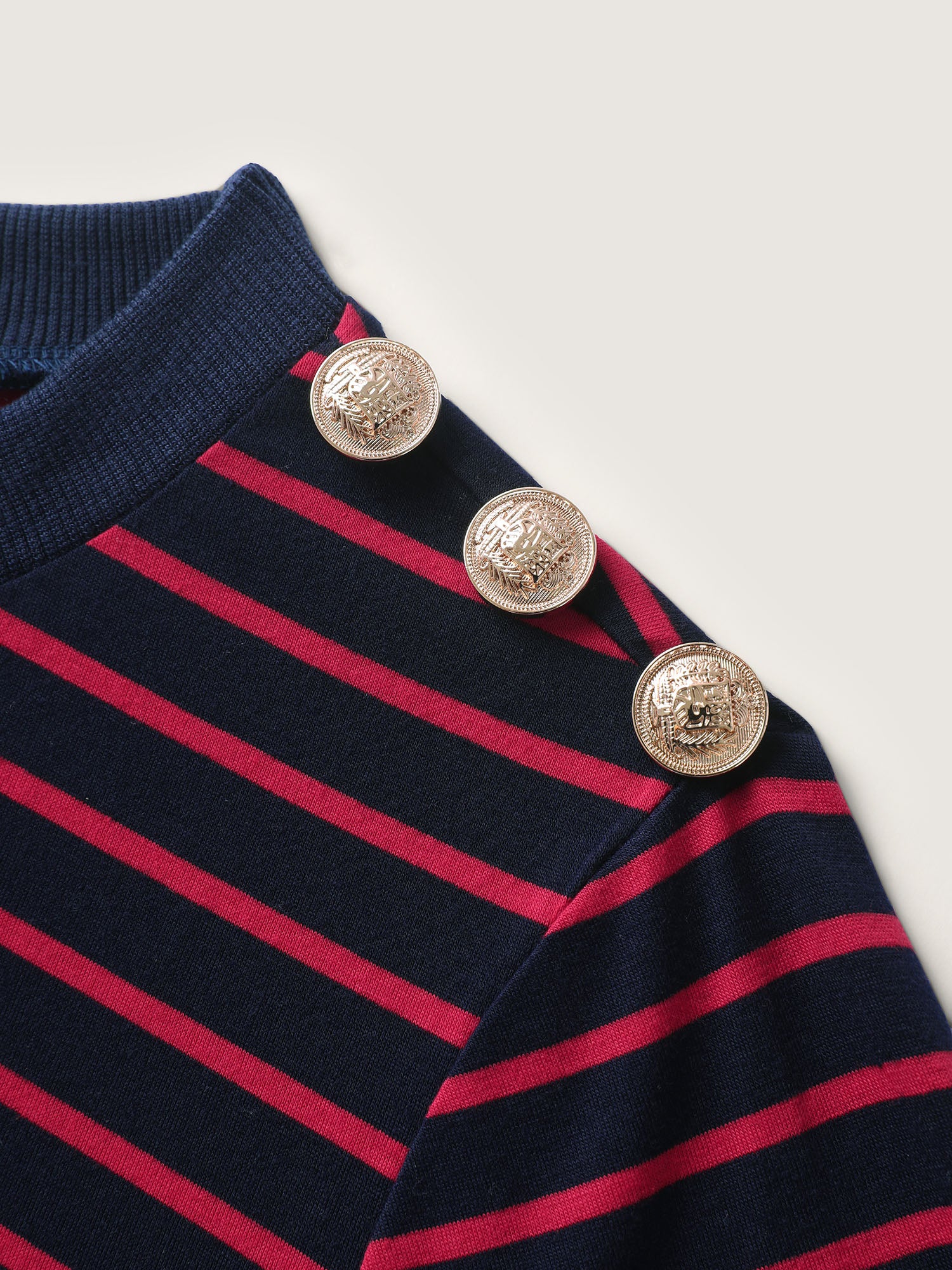 Striped Three-Quarter Sleeve T-Shirt - Image 5