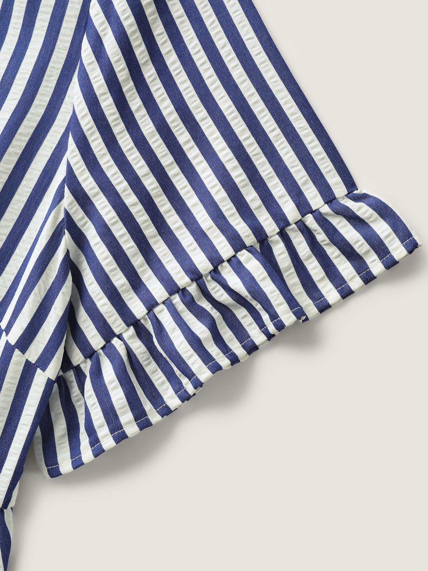 Striped Tie-Front Midi Shirt Dress - Image 6