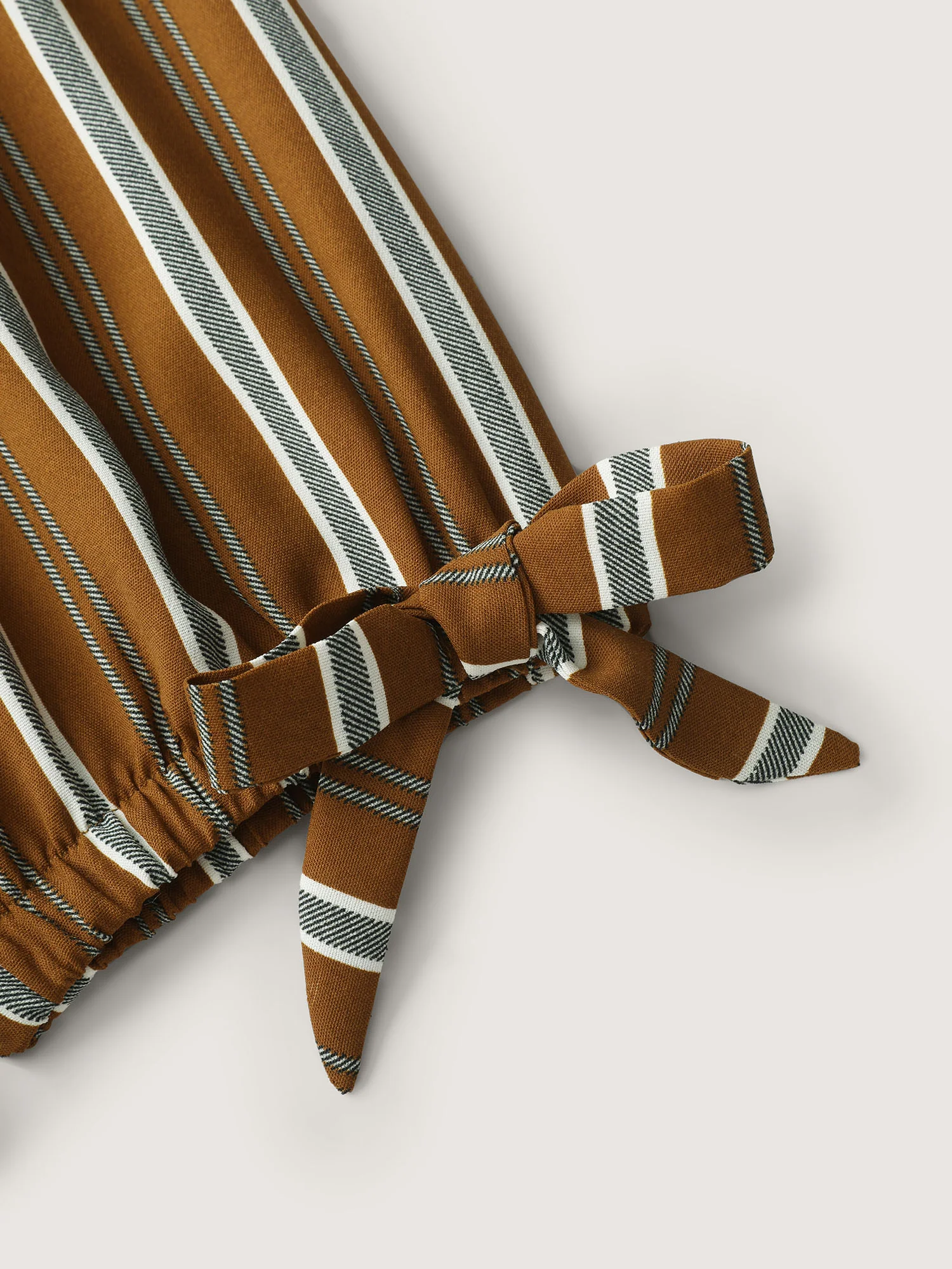 Striped V-Neck Belted Midi Dress - Image 7
