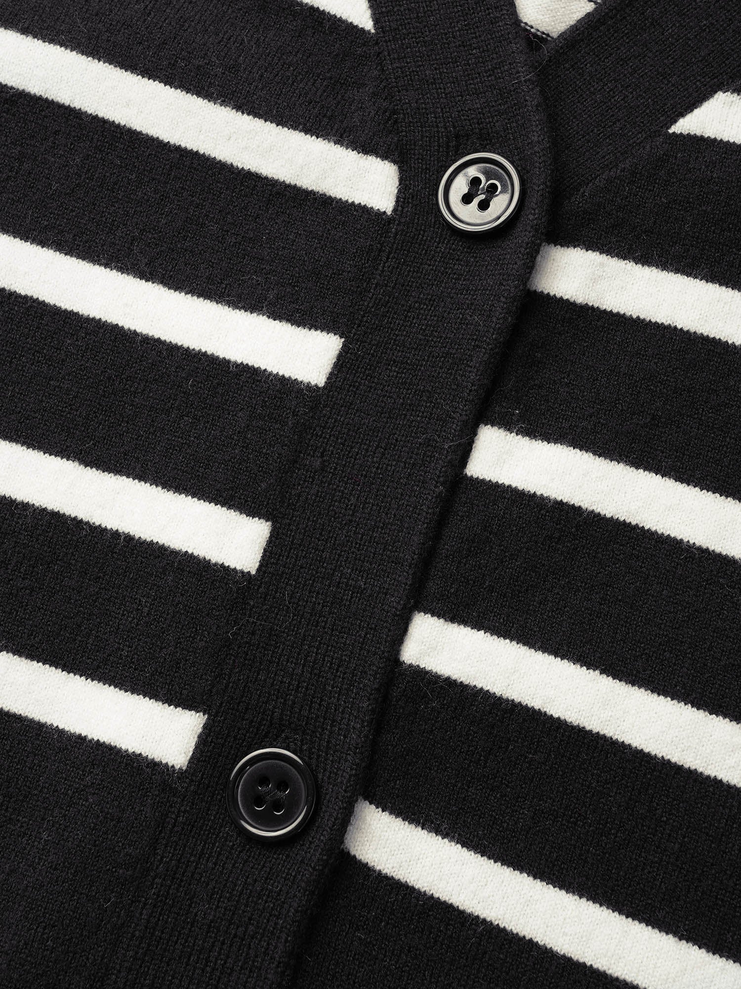 Striped V Neck Button Up Pocket Cardigan - Image 6