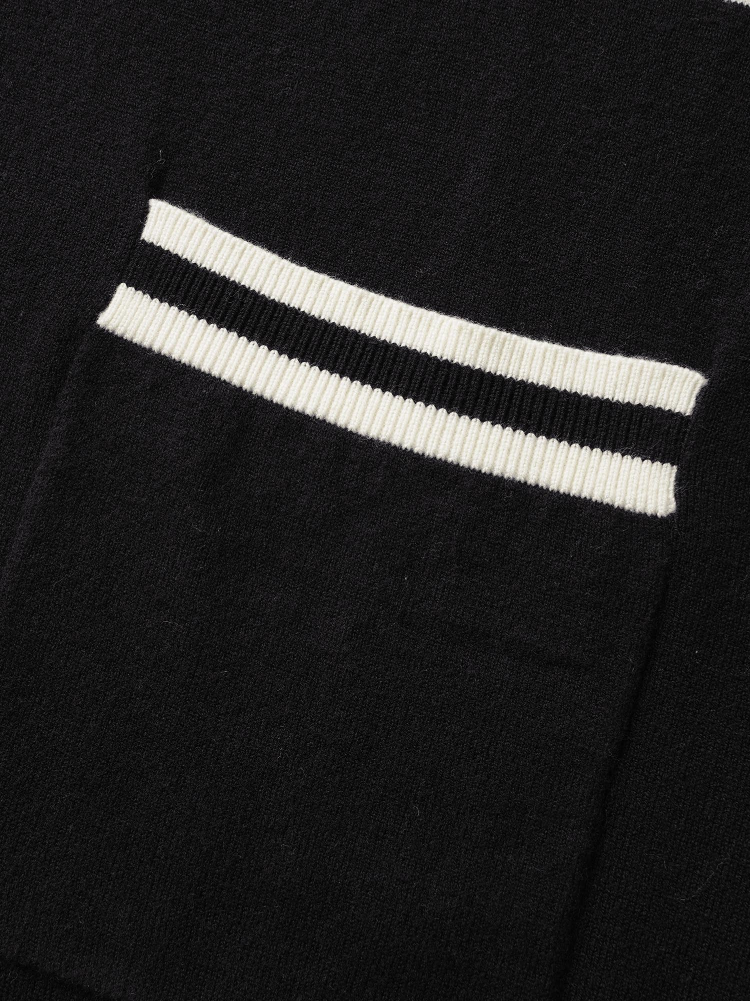 Striped V Neck Button Up Pocket Cardigan - Image 7