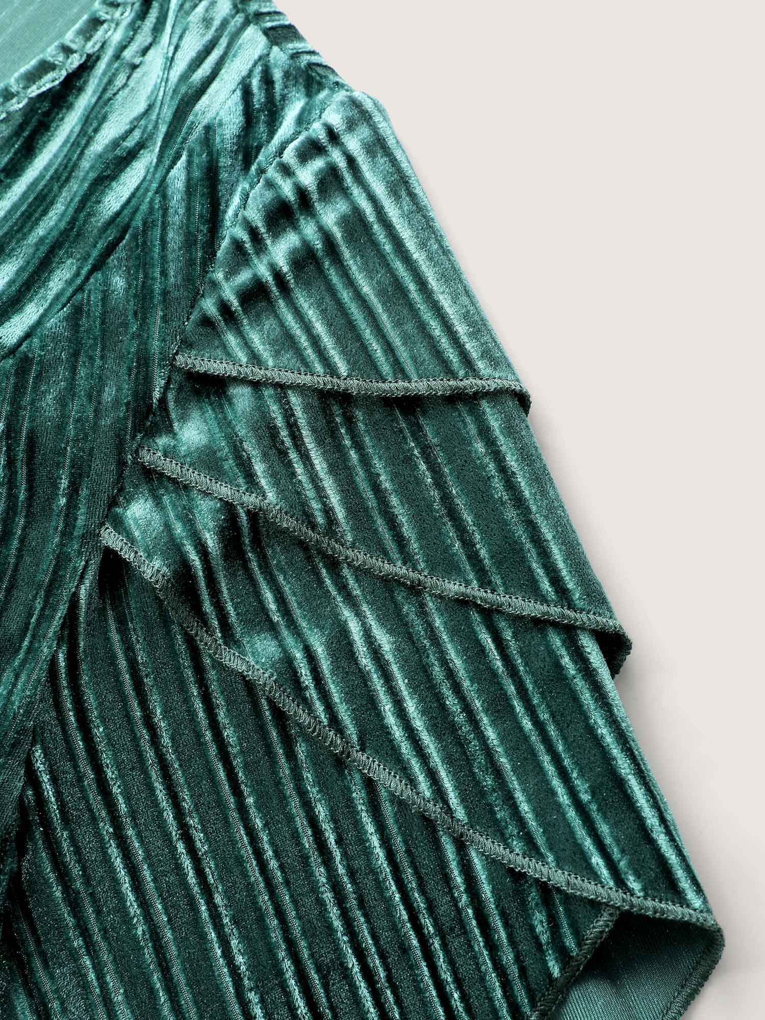 Striped Velvet Layered Sleeve Top - Image 5