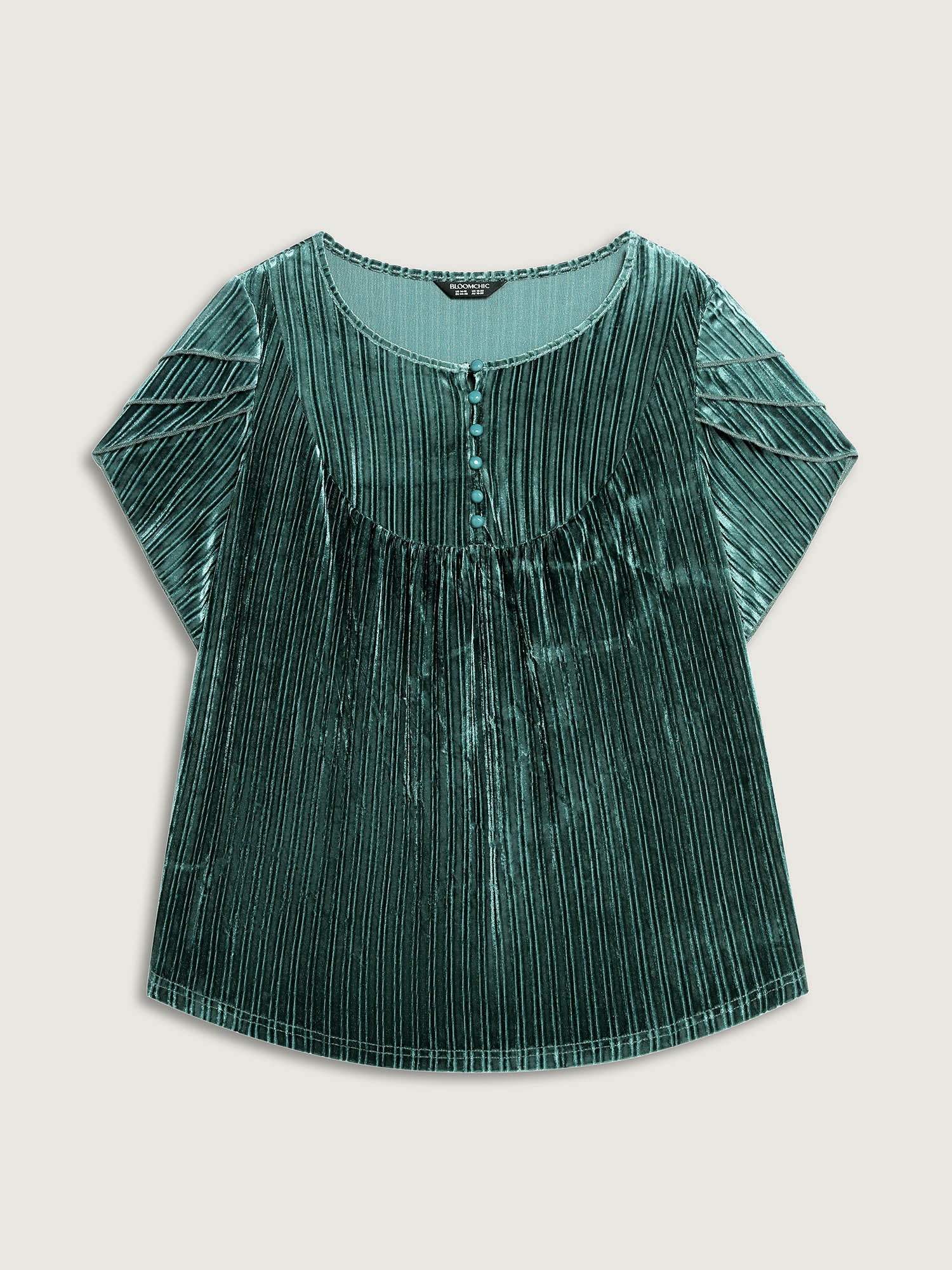 Striped Velvet Layered Sleeve Top - Image 7