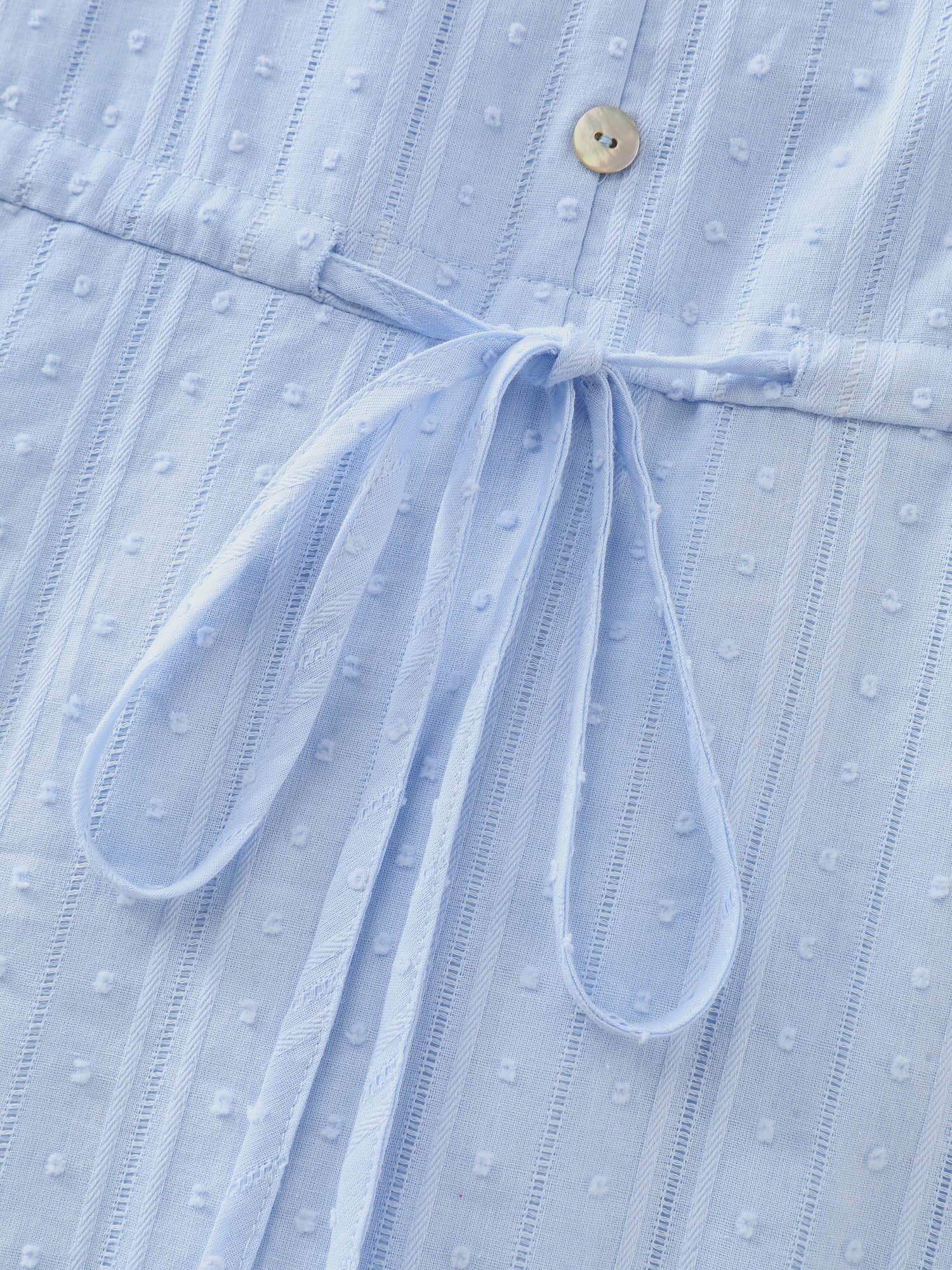 Cotton Striped Waist-Drawstring Tiered Midi Dress - Image 7