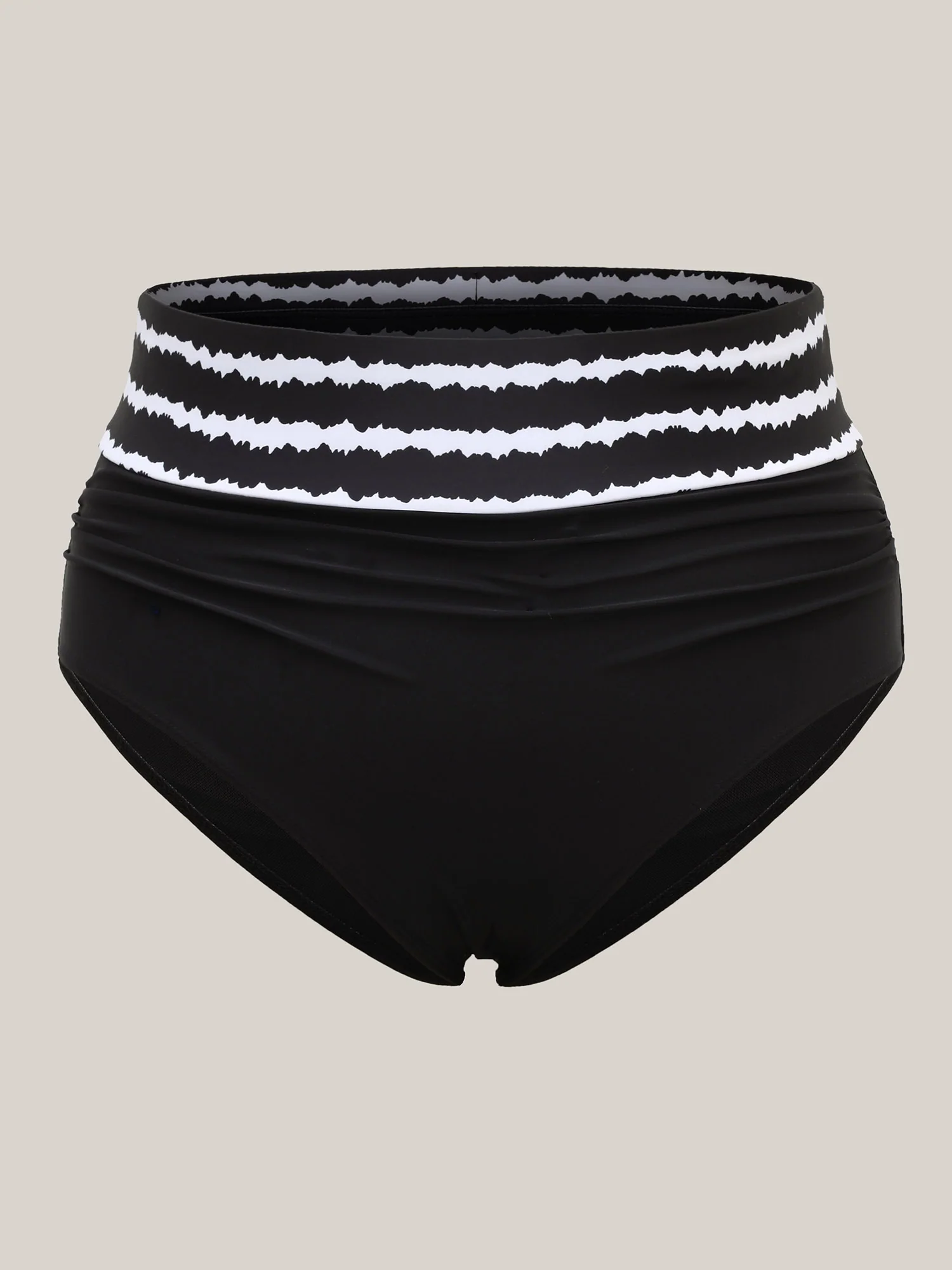 Striped Waist Pleated Swim Bottoms - Image 6