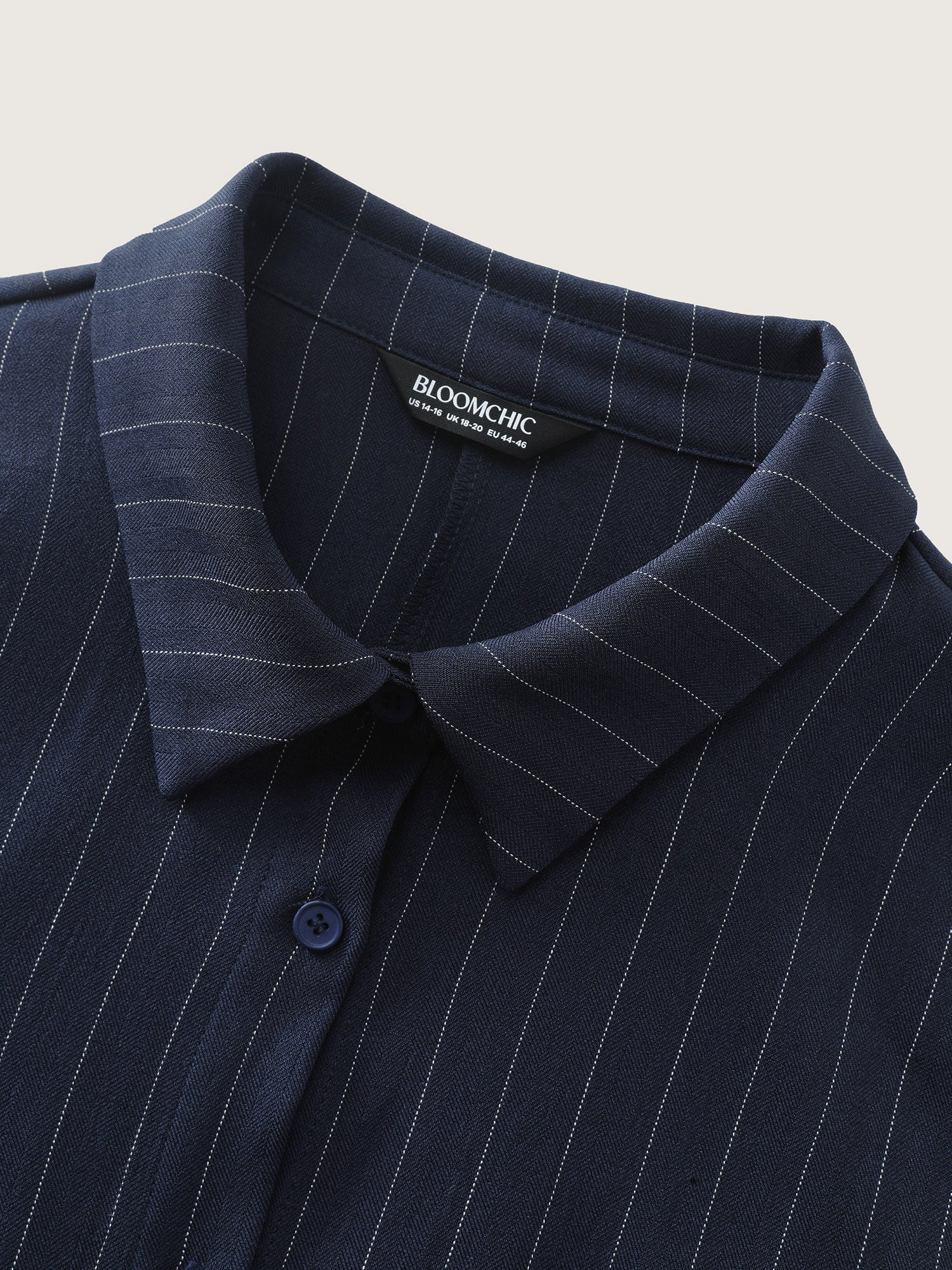Striped Waist-Tie Button-Down Blouse - Image 8