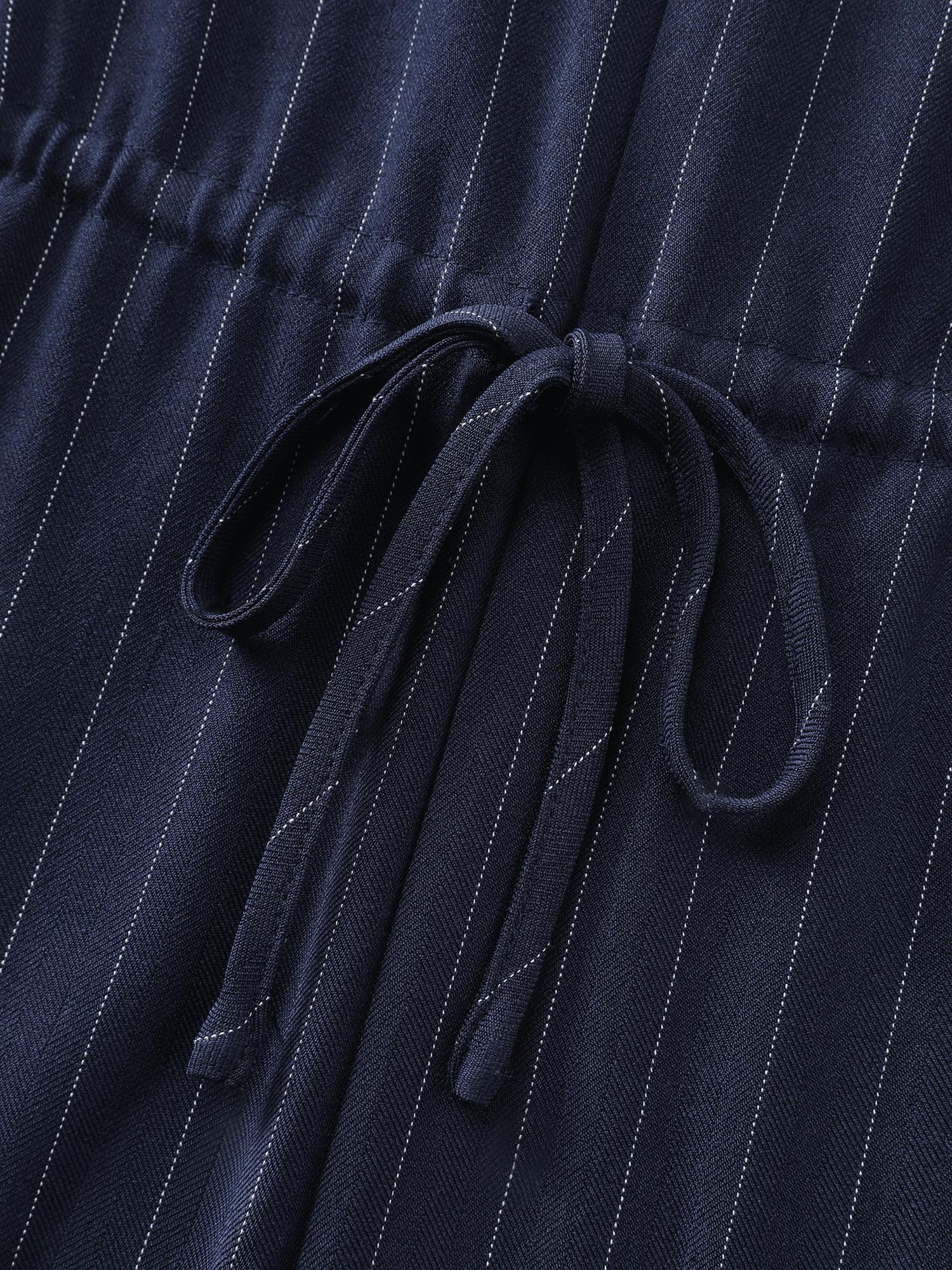 Striped Waist-Tie Button-Down Blouse - Image 9