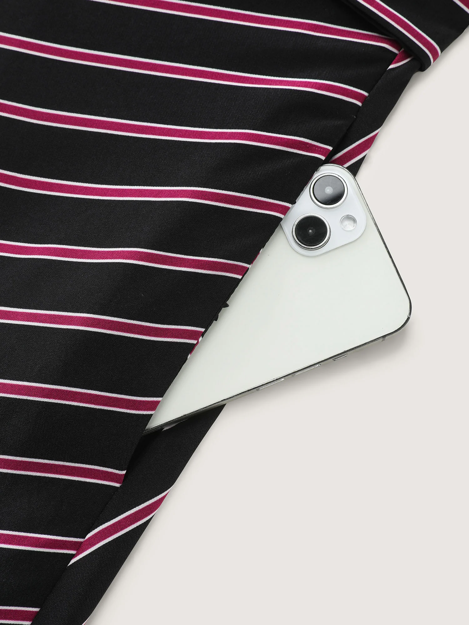 Striped Waist-Tie Collar Midi Dress - Image 7