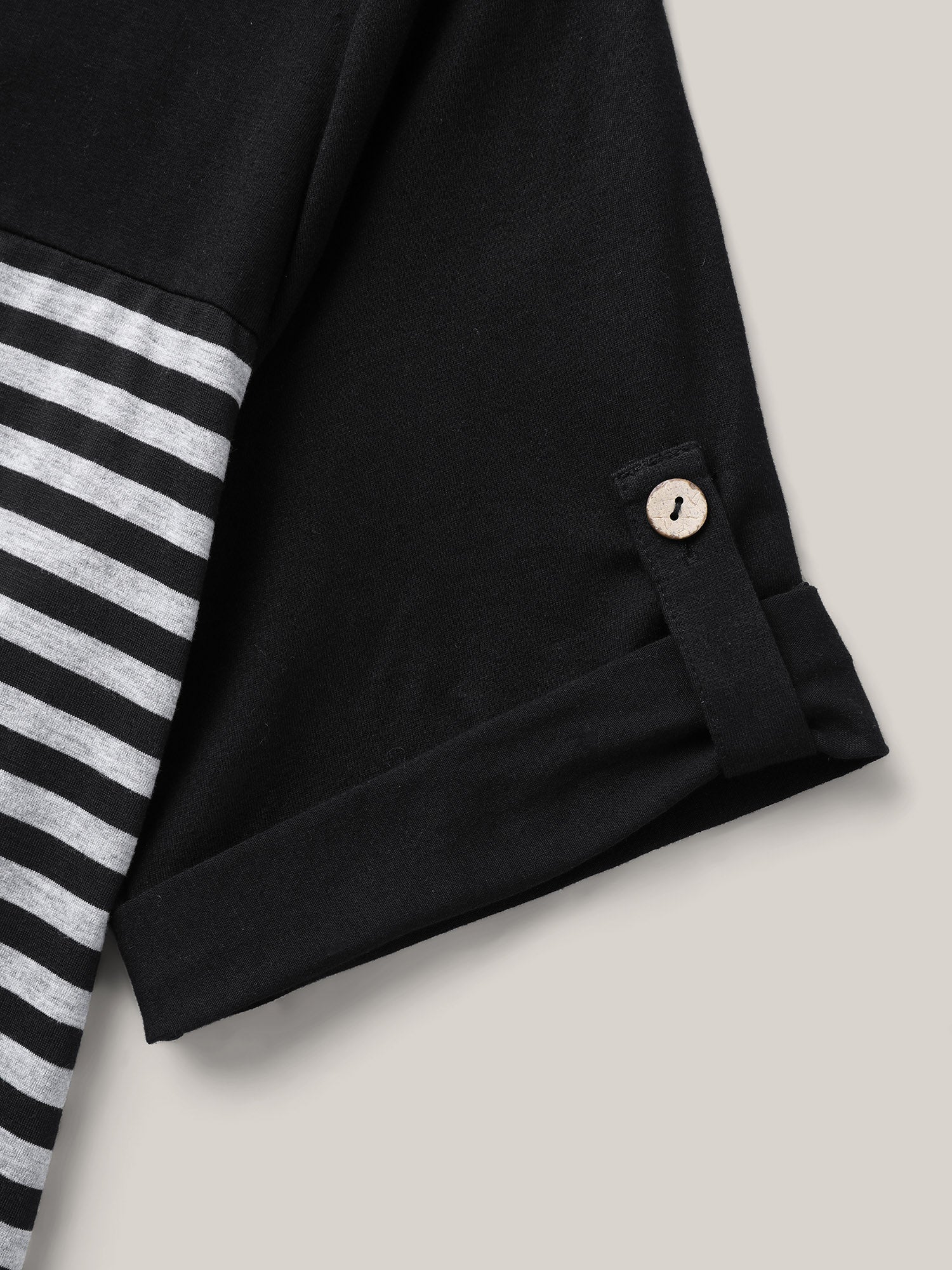 Stripes Button Tab Sleeve Mini Dress - Image 6