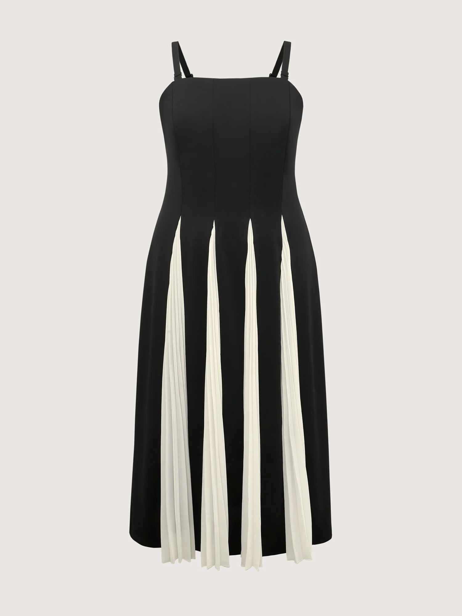 Stripes Color Contrast Detachable Straps Maxi Dress - Image 8