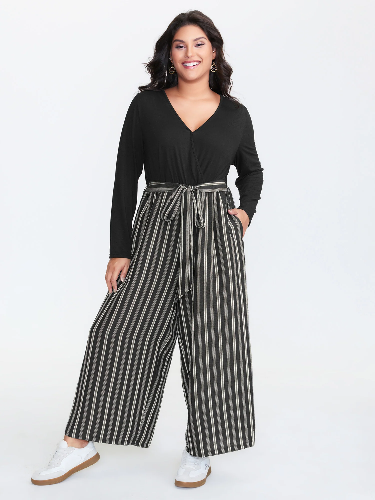 Stripes Color Contrast Jumpsuit - Image 3