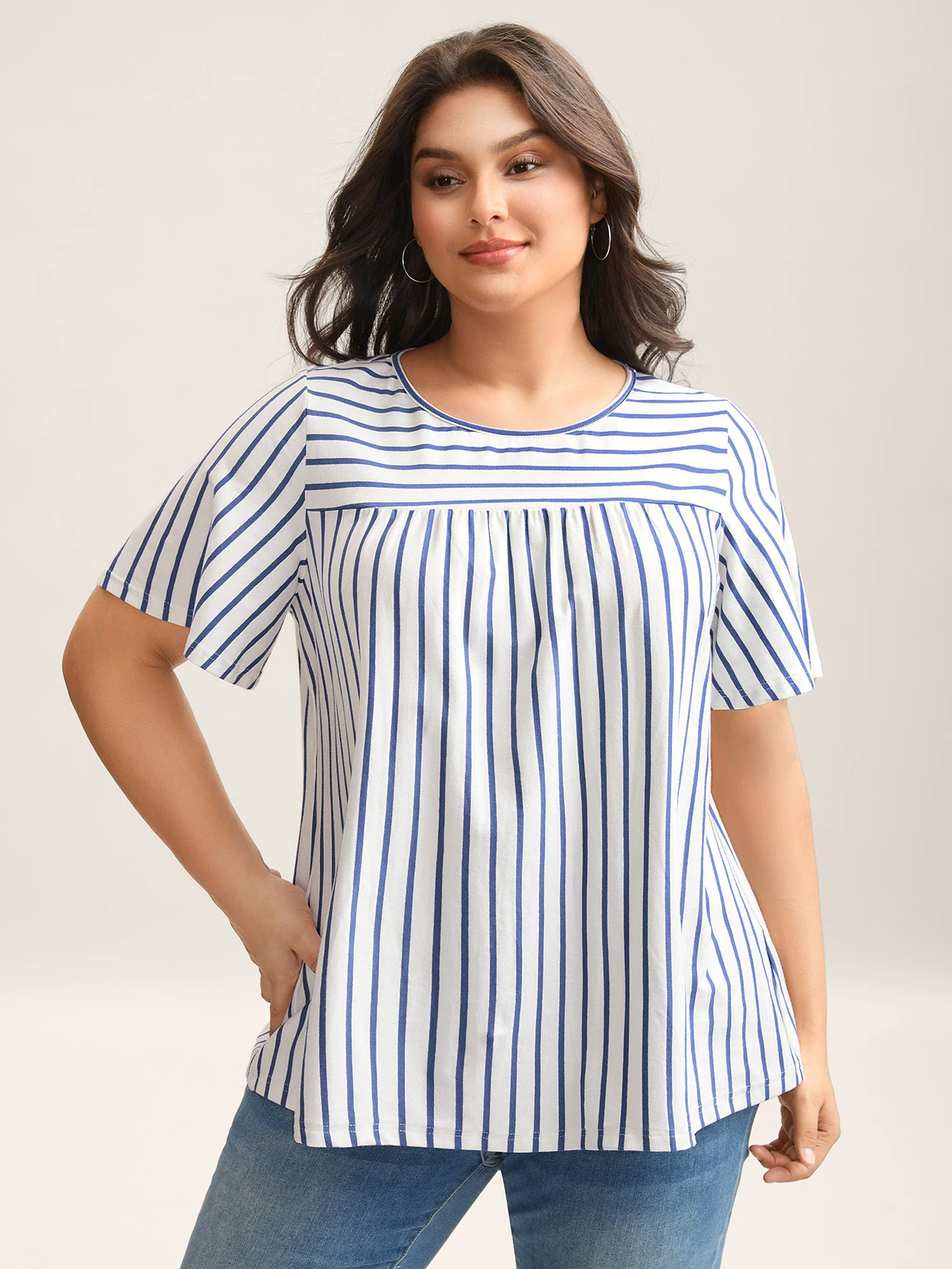 Stripes Everywhere Round Neck T-Shirt