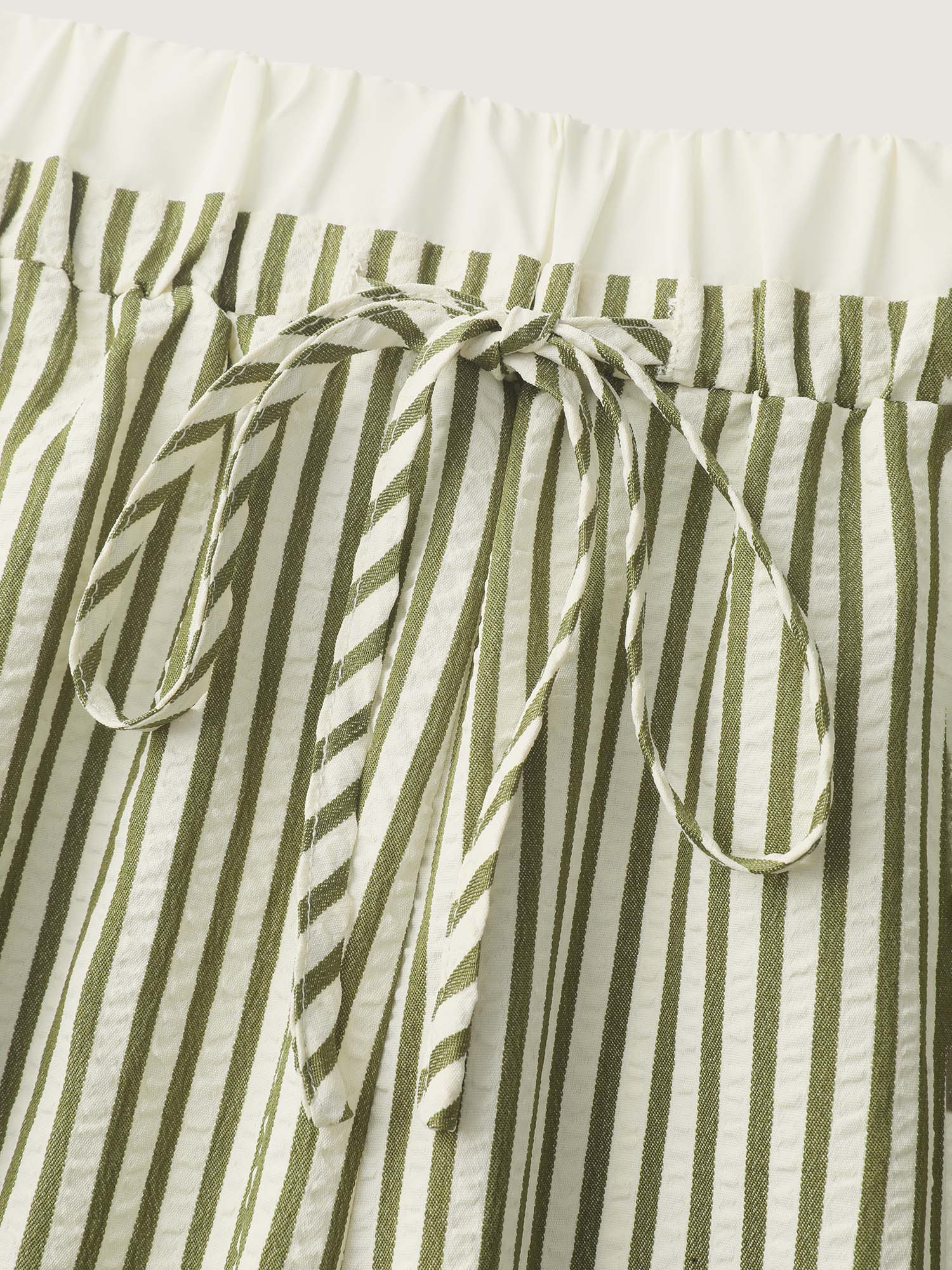 Stripes Layered Contrast Drawstring Pants - Image 6