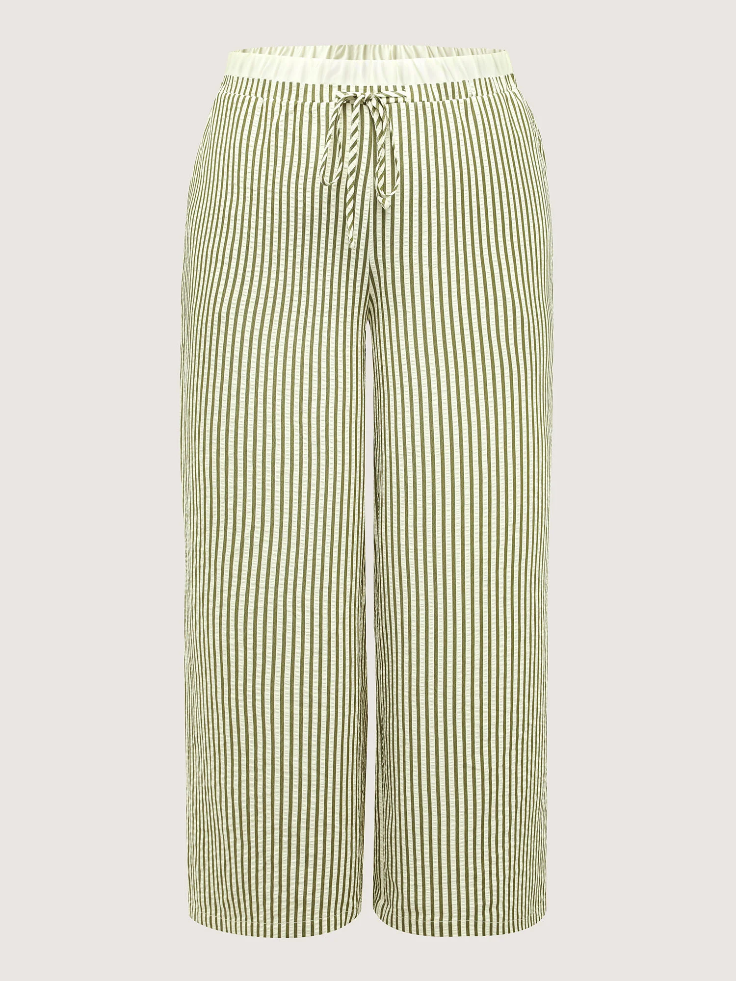 Stripes Layered Contrast Drawstring Pants - Image 8