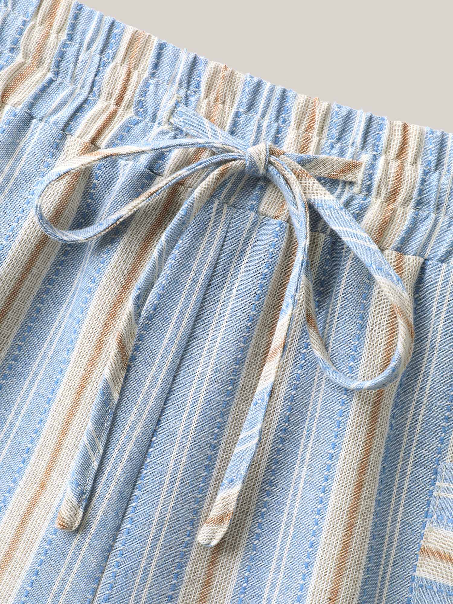 Stripes Pockets Wide-Leg Pants - Image 5