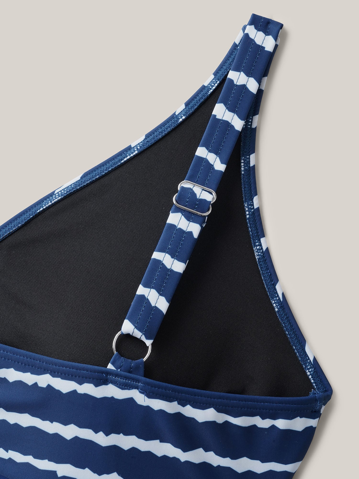 Stripes Spliced Ruched Swim Top - Image 6