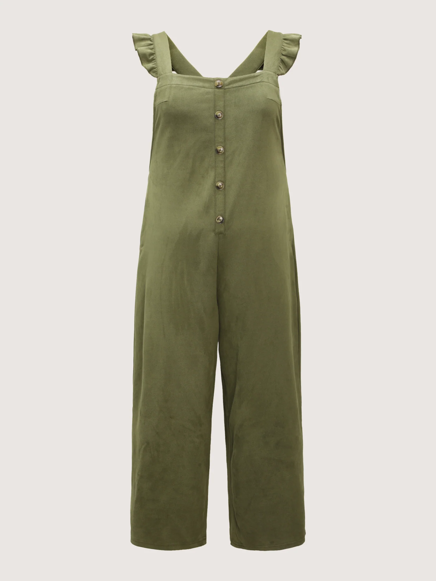 Suede Adjustable Ruffled Jumpsuit - Image 7