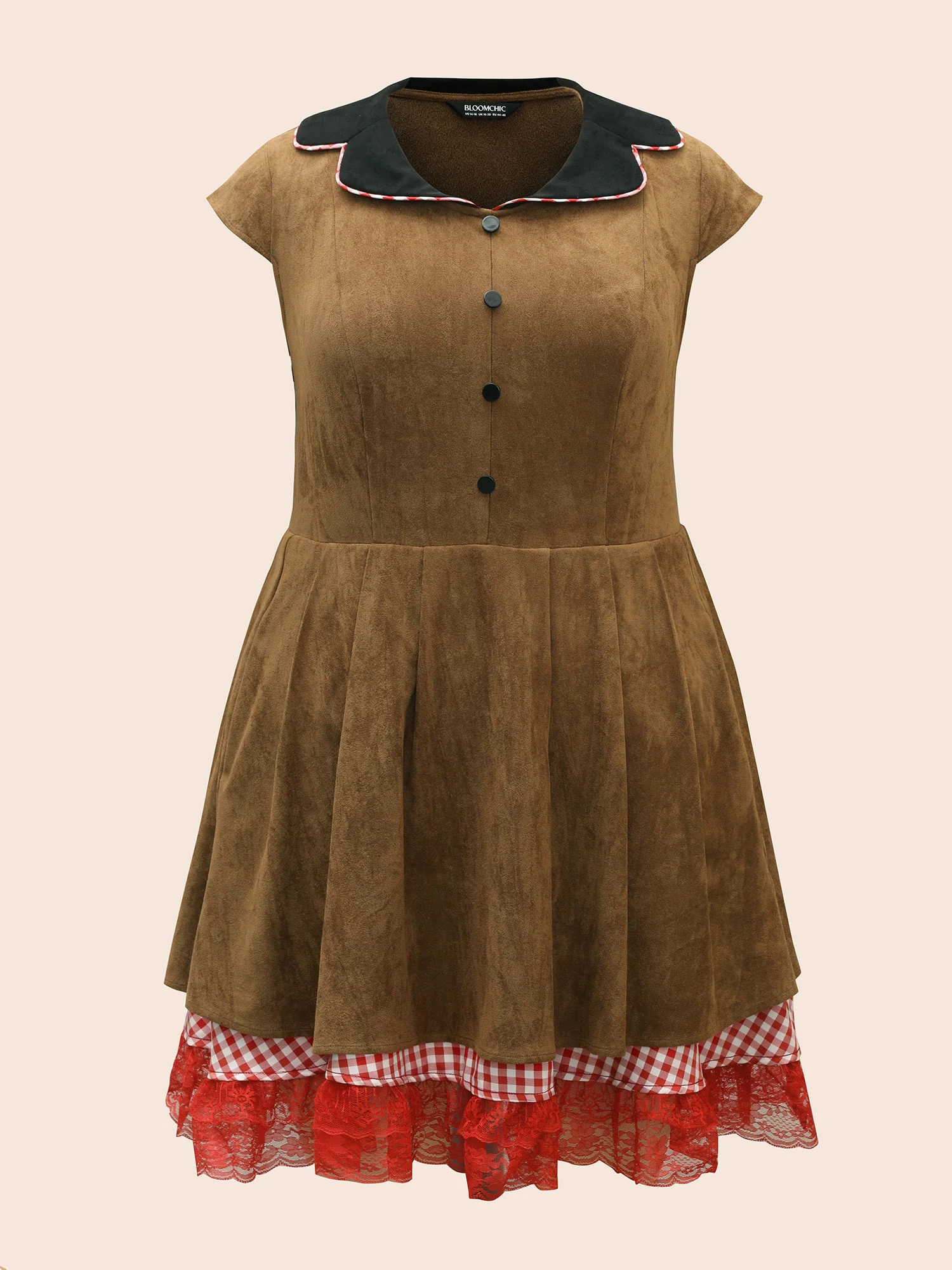 Suede Cowgirl Plaid Midi Dress - Image 10