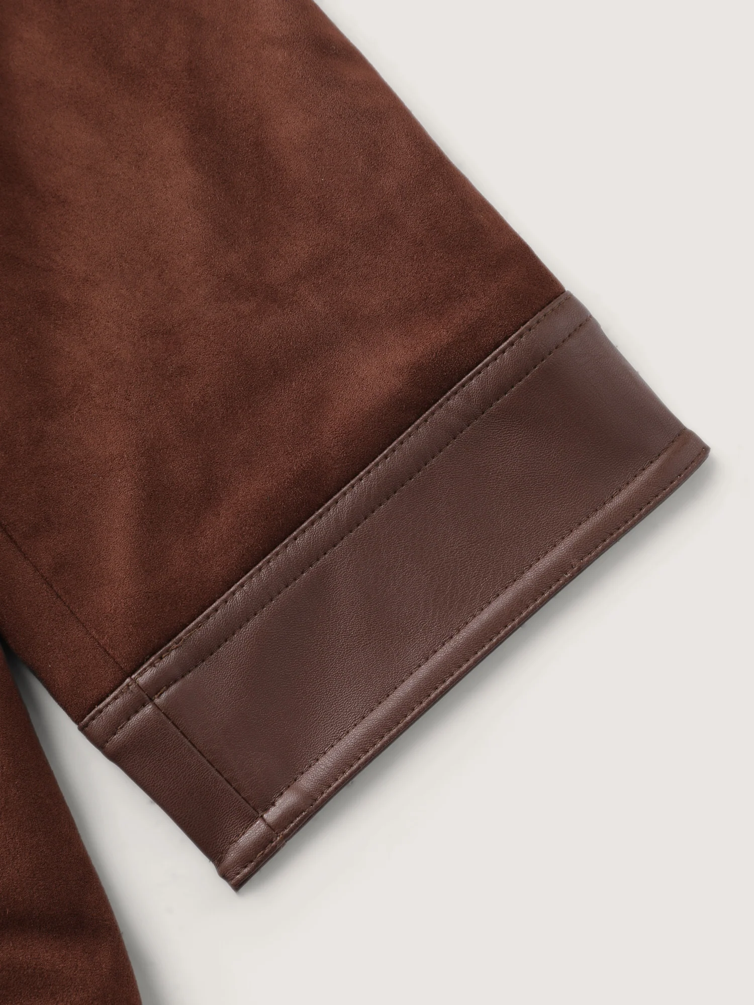 Suede Leather Detail Button-Down Jacket - Image 6