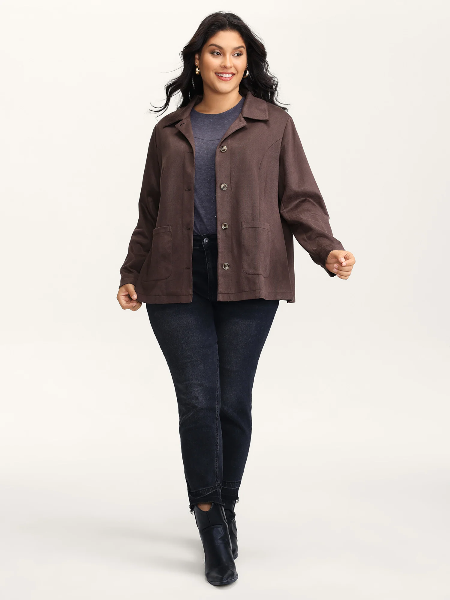 Suede Lined Button-Down Jacket - Image 3