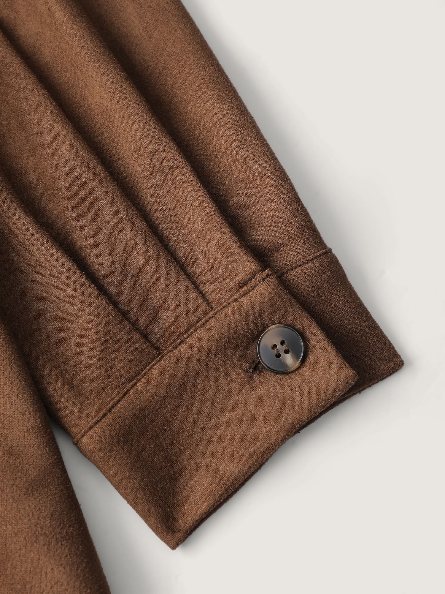 Suede Open-Front Belted Long Shirt - Image 7