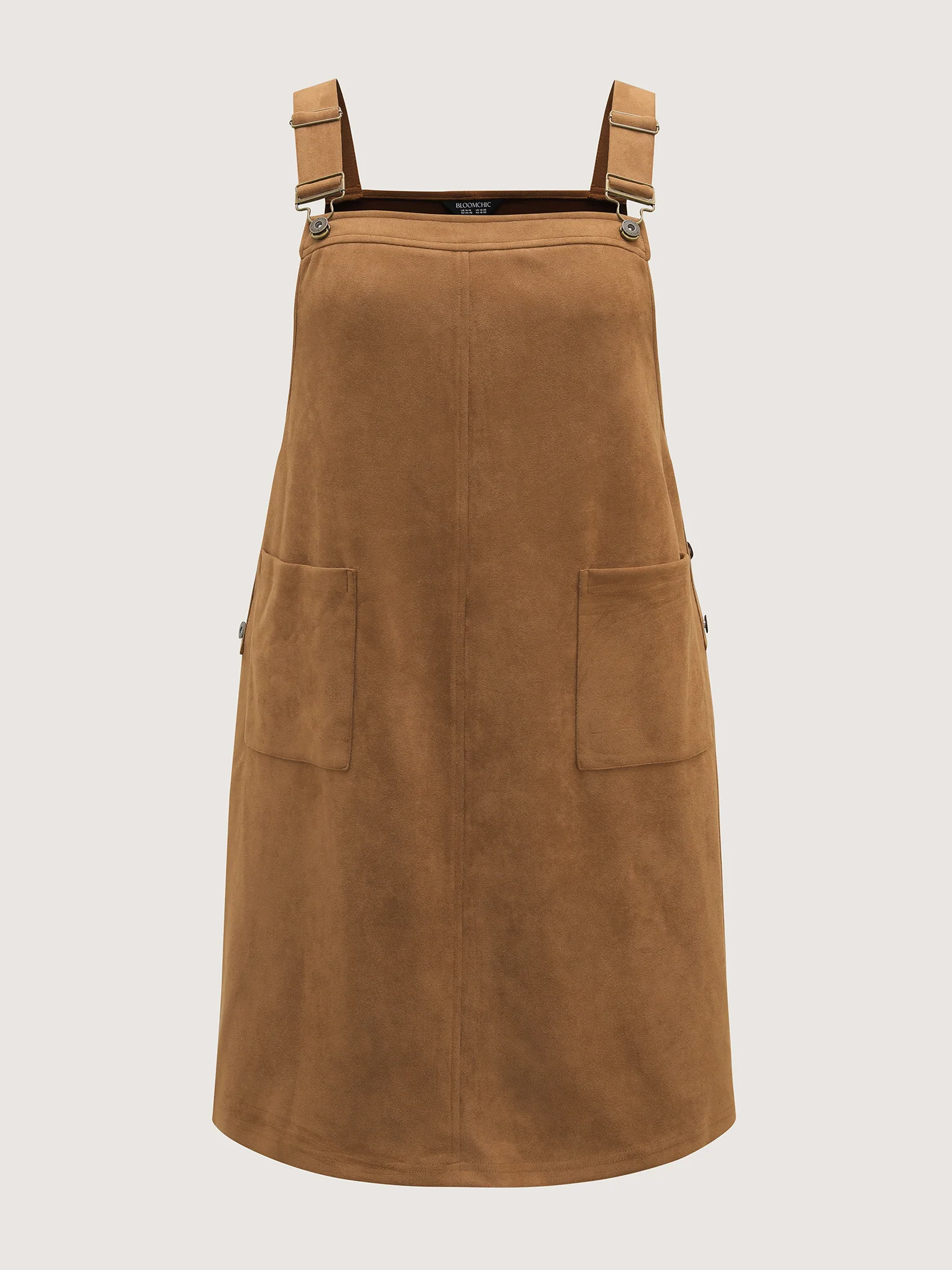 Suede Overall Adjustable Straps Midi Dress - Image 7