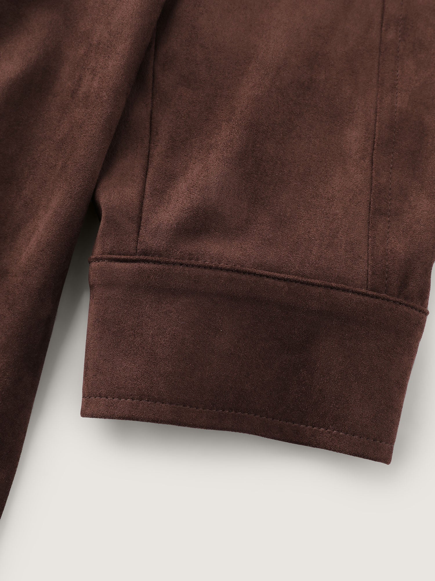 Suede Velvet Cinched-Waist Lined Jacket - Image 9