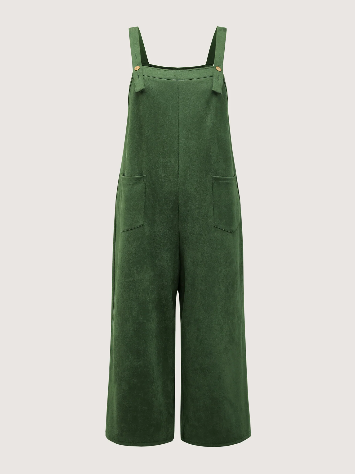 Suede Velvet Patch Pocket Stretchy Jumpsuit - Image 7