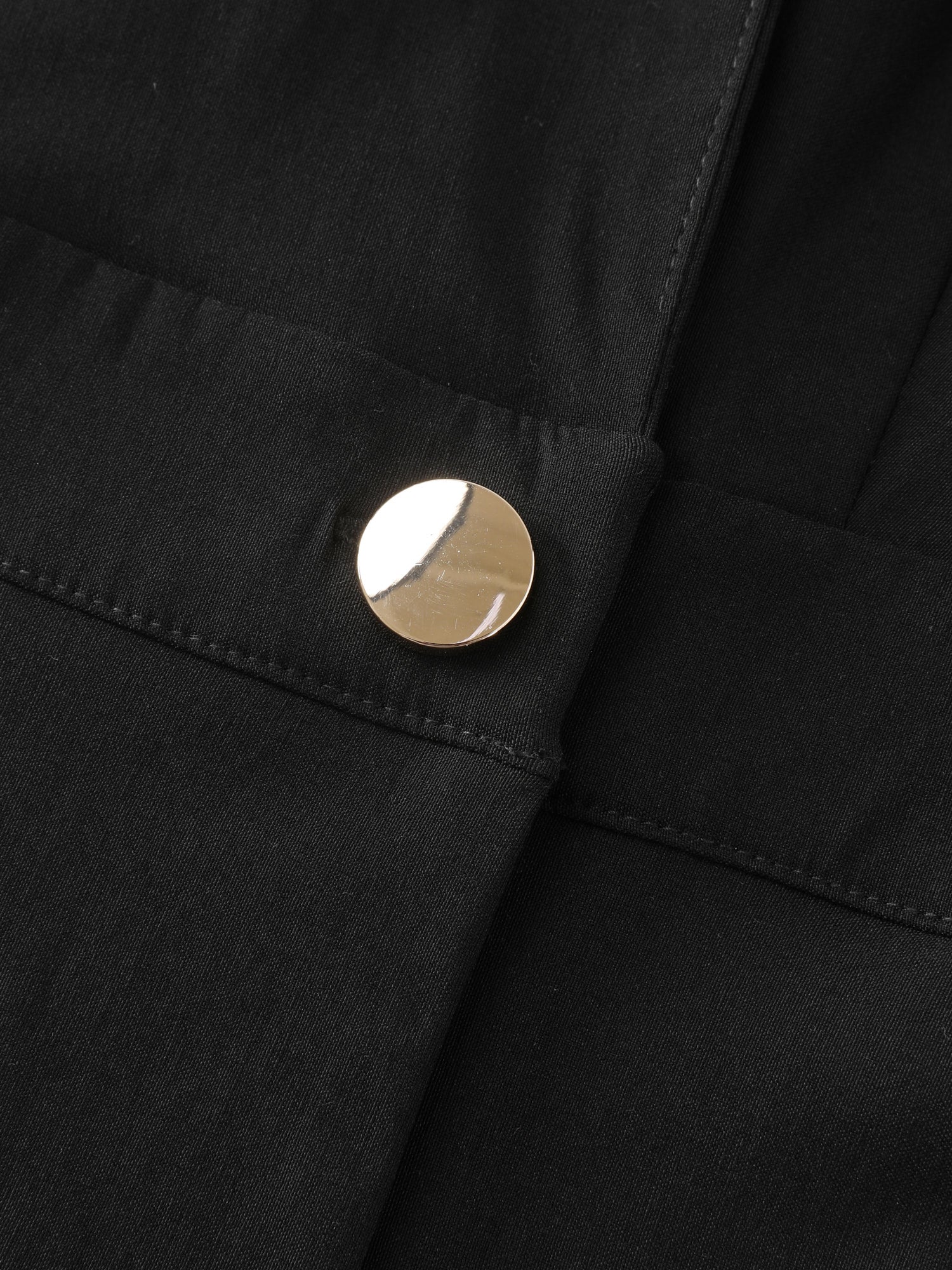 Suit Collar Button Detail Plain Blouse - Image 8
