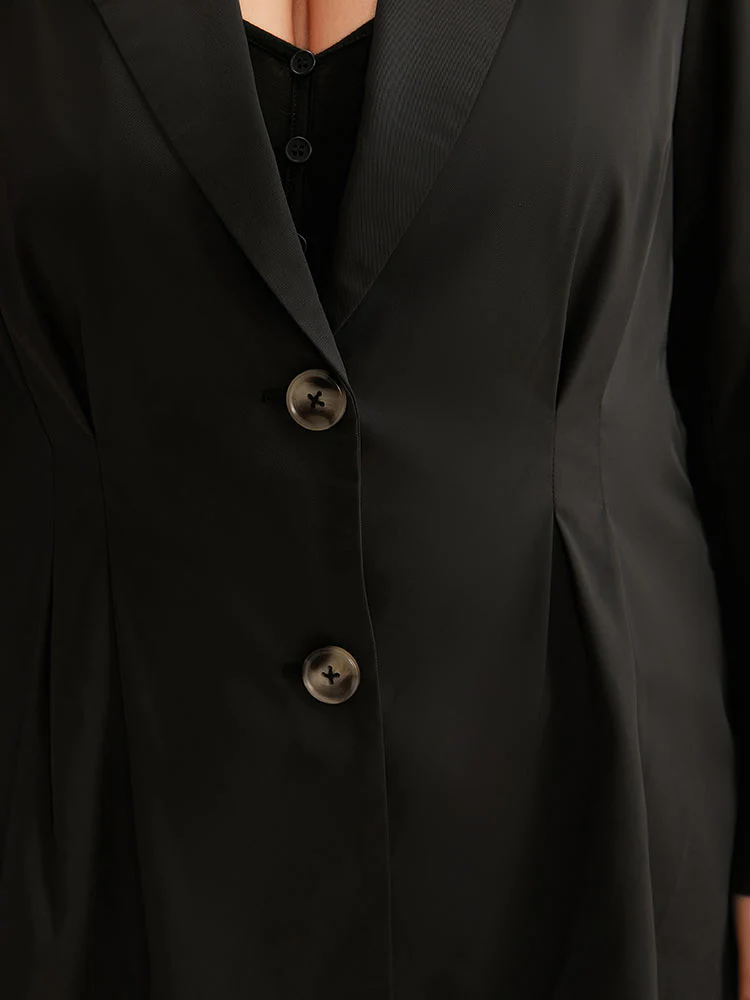 Suit Collar Button Up Plicated Detail Blazer - Image 7