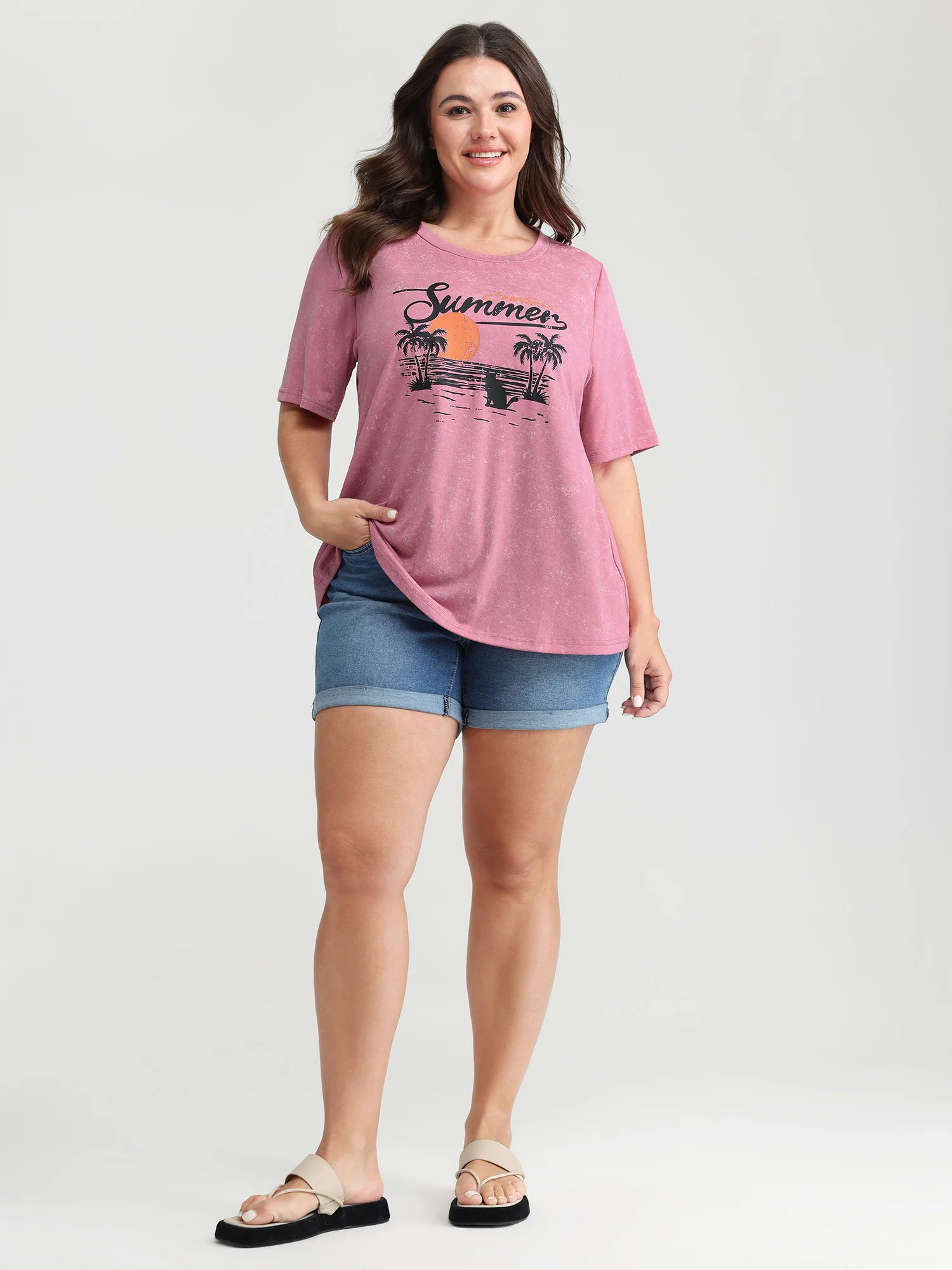 Summer-Ready Print Snowflake Effect T-Shirt - Image 3