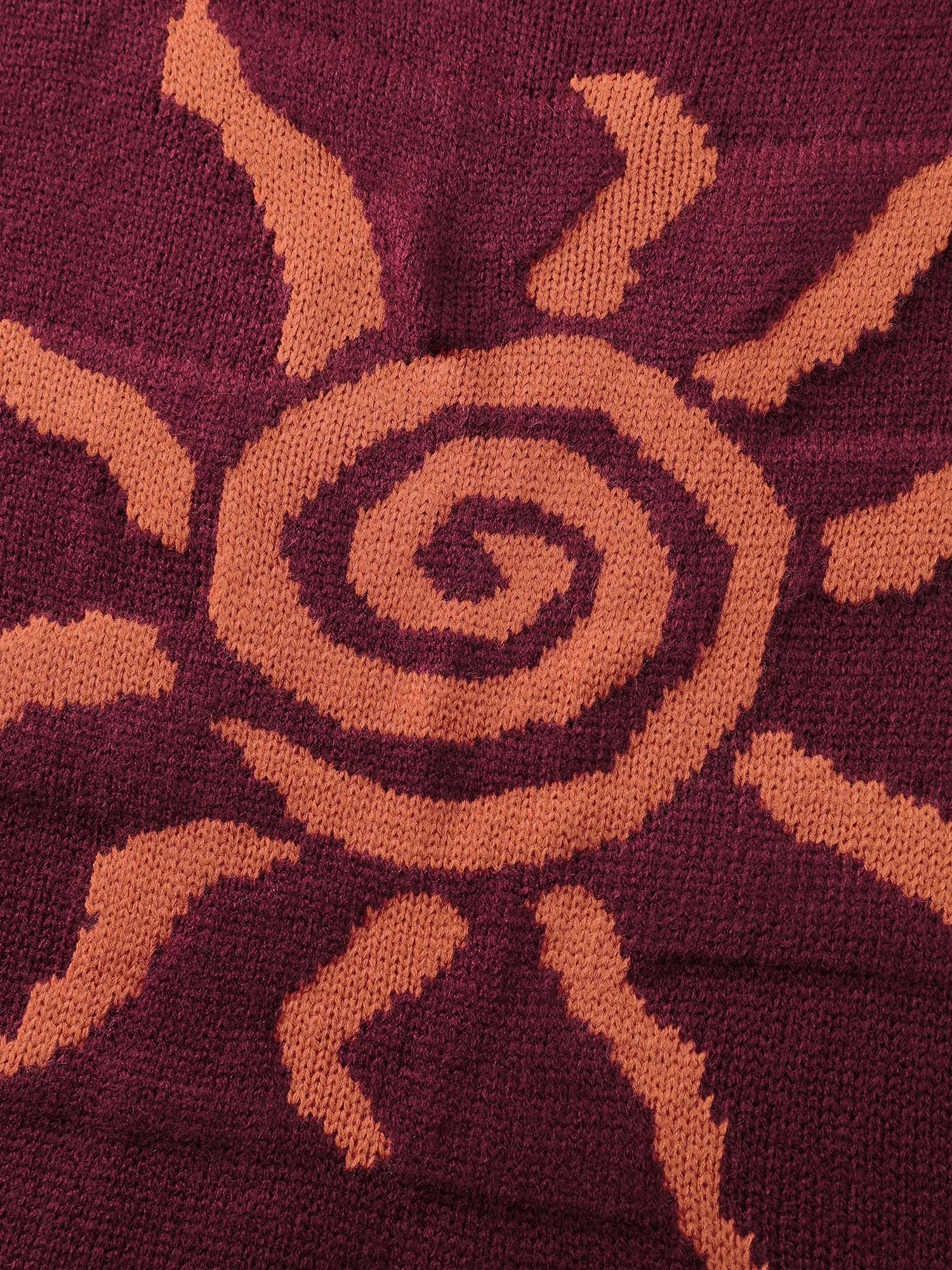 Sun Motif Round Neck Pullover - Image 6