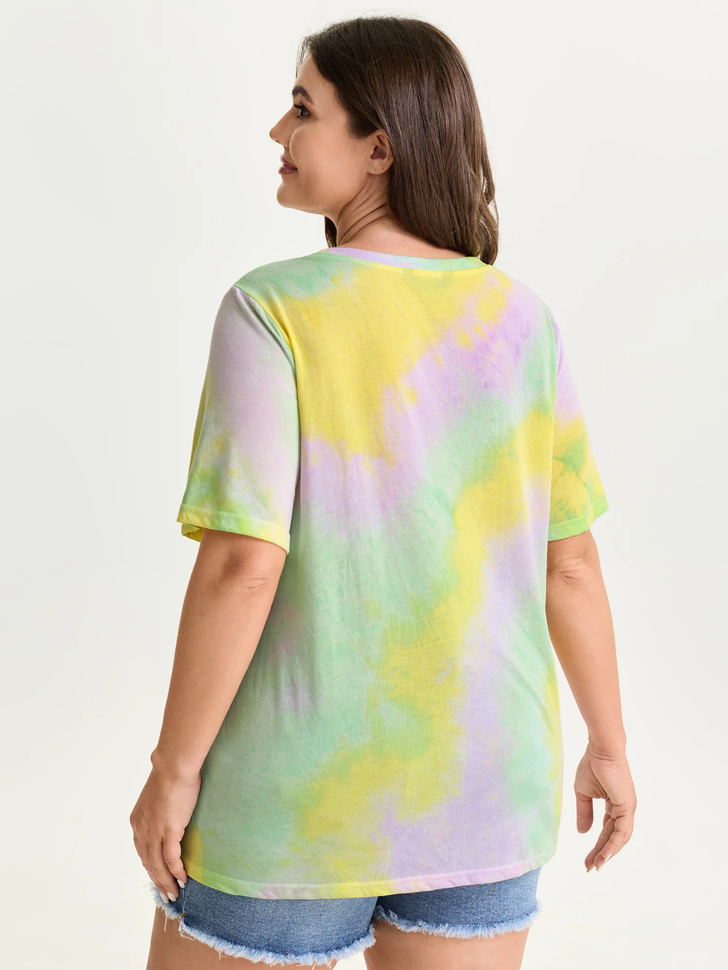 Sun-soaked Print Ombre Gradient T-Shirt - Image 4