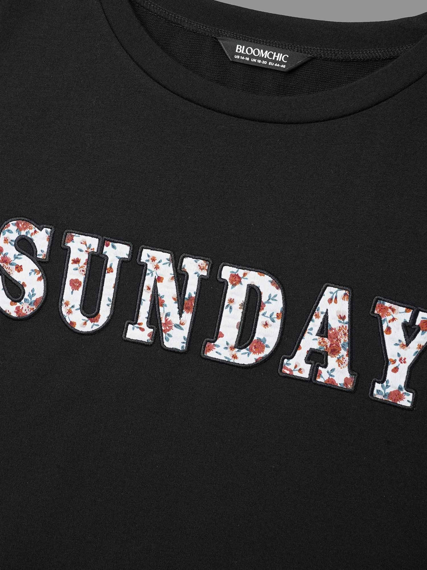Sunday Patchwork Embroidered Sweatshirt - Image 6