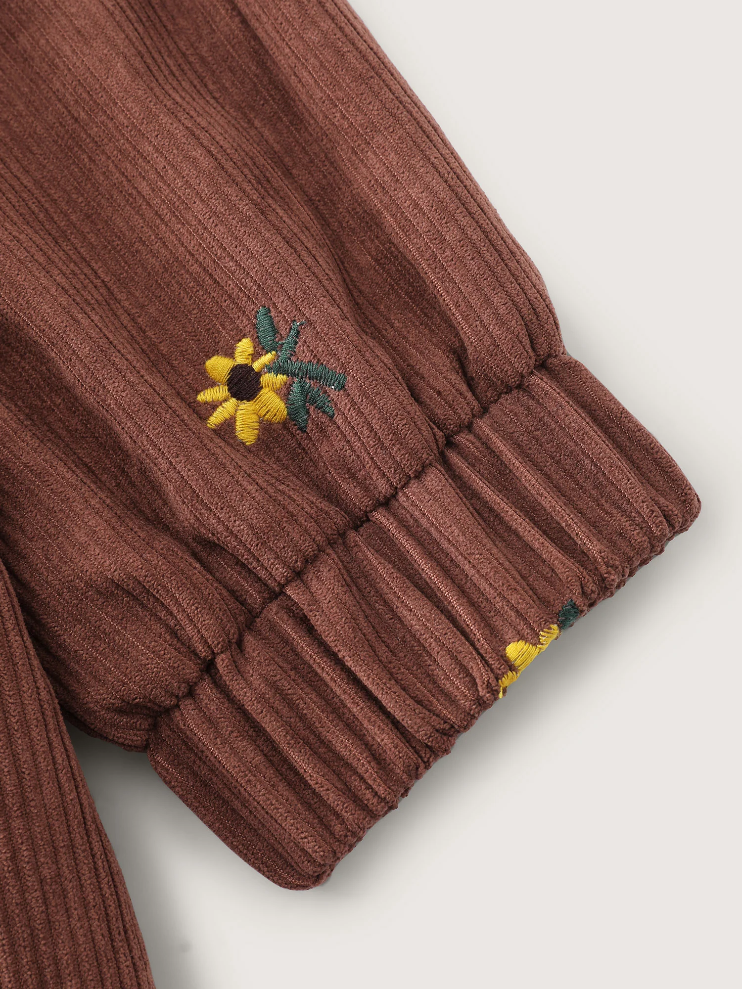 Sunflower Textured Embroidery Button Jacket - Image 6