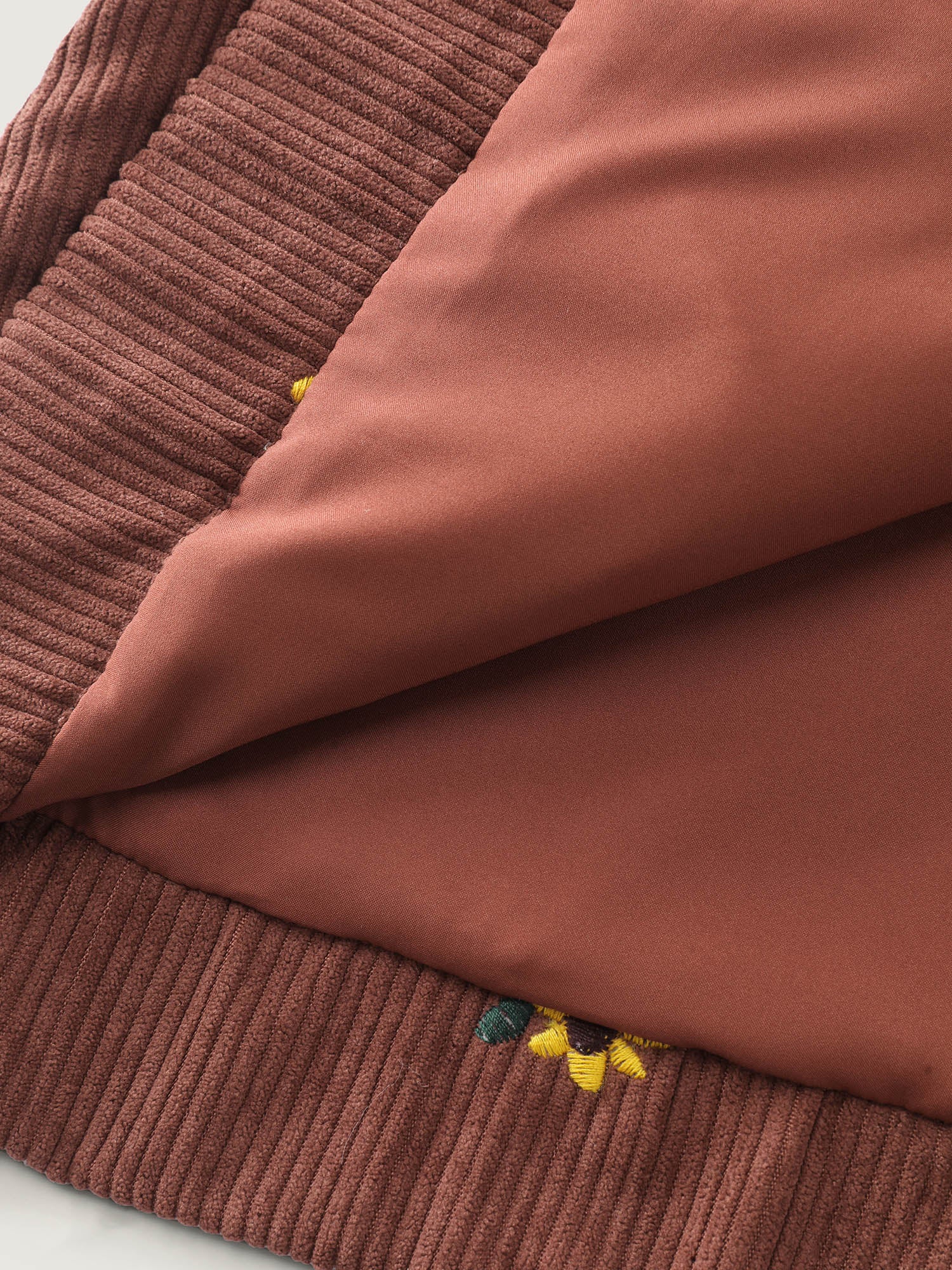Sunflower Textured Embroidery Button Jacket - Image 7