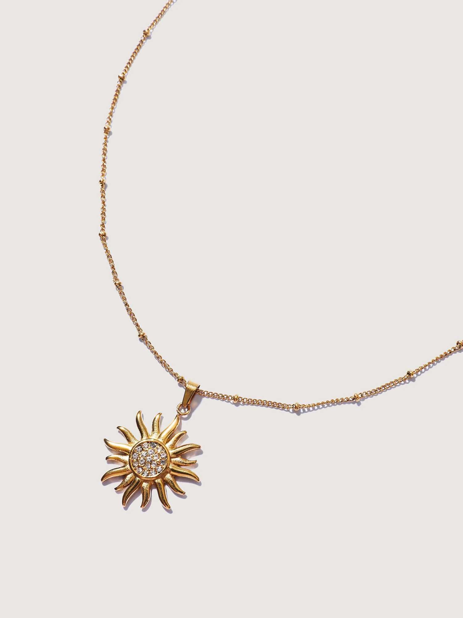 Sunflower Zircon 18k Gold Plated Pendant Necklace - Image 4