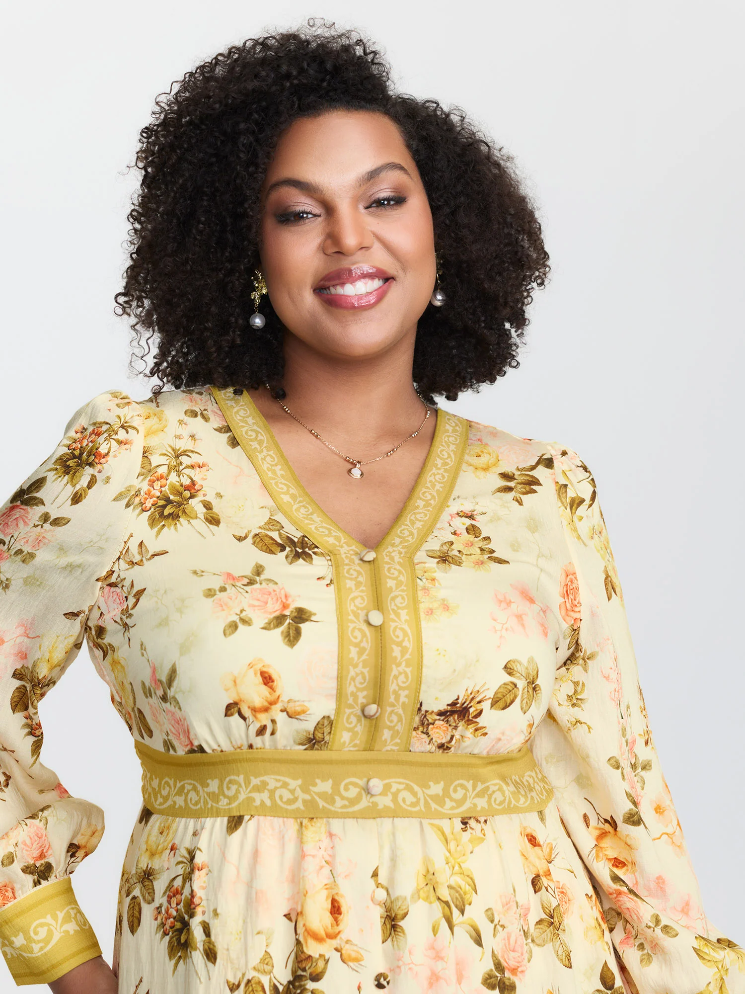 Sunkissed Floral Color Contrast Midi Dress - Image 2