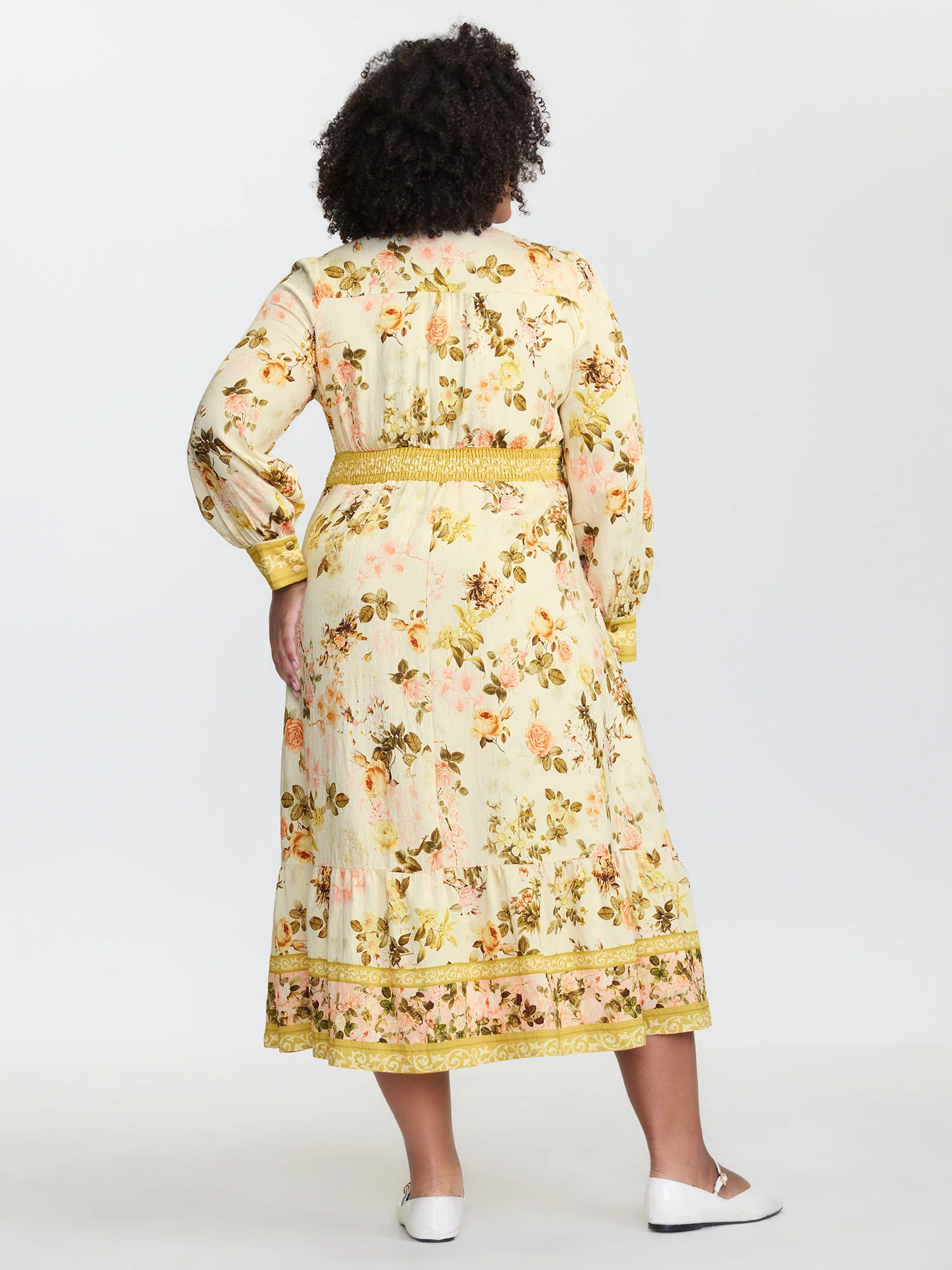 Sunkissed Floral Color Contrast Midi Dress - Image 4