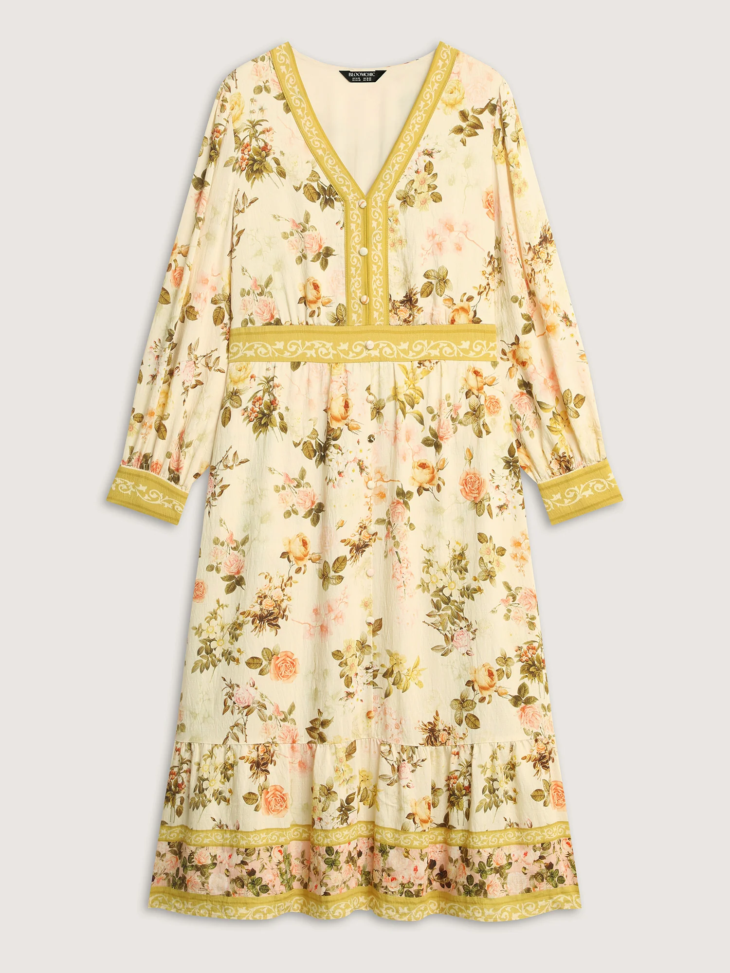 Sunkissed Floral Color Contrast Midi Dress - Image 7