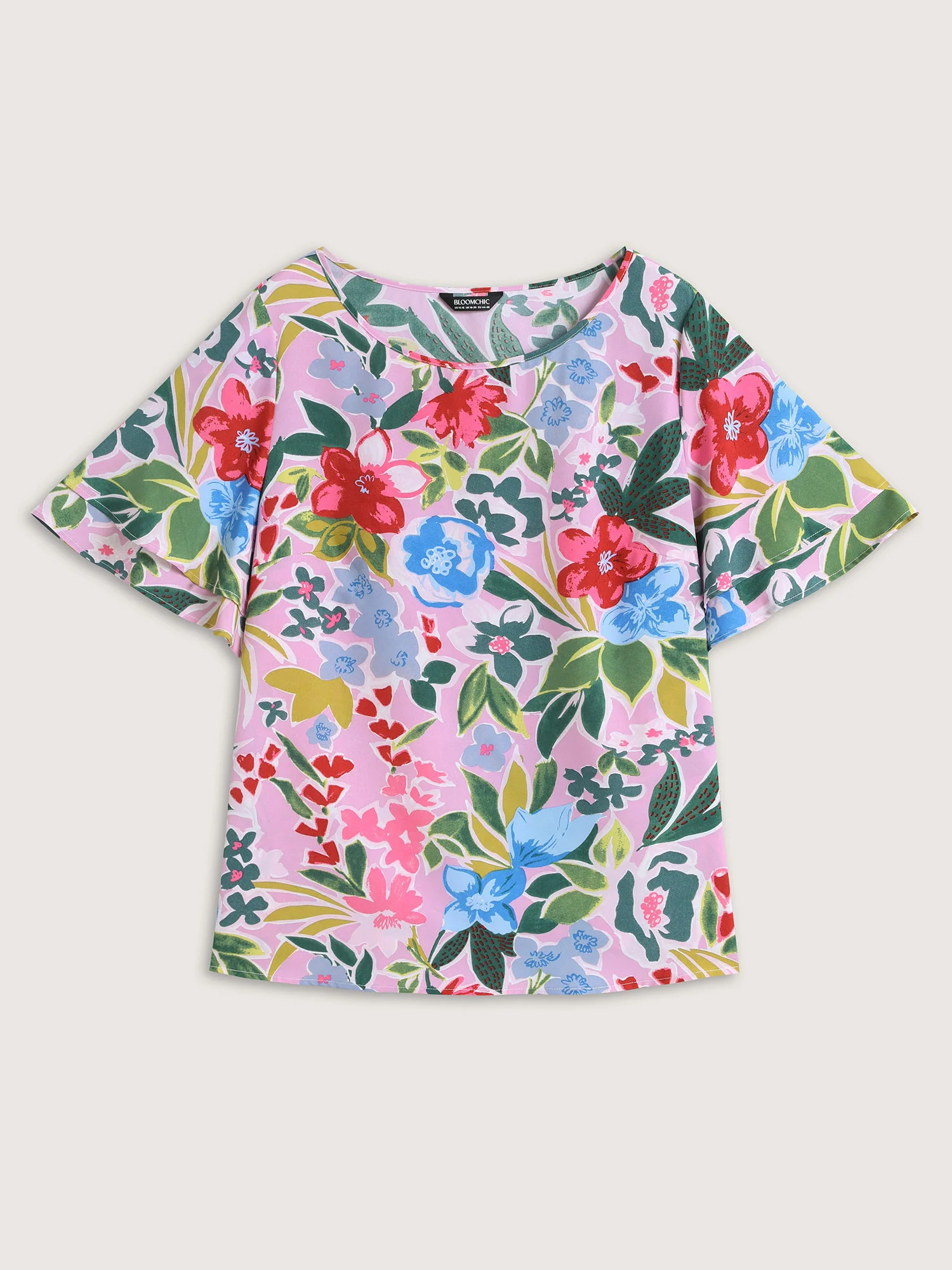 Sunkissed Floral Lotus Leaf Sleeve Blouse - Image 5