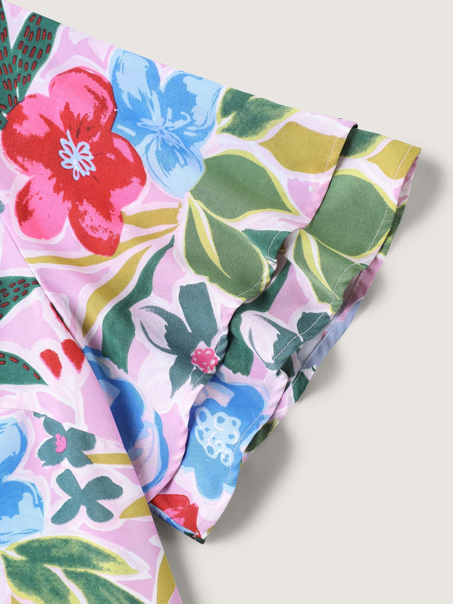 Sunkissed Floral Lotus Leaf Sleeve Blouse - Image 6
