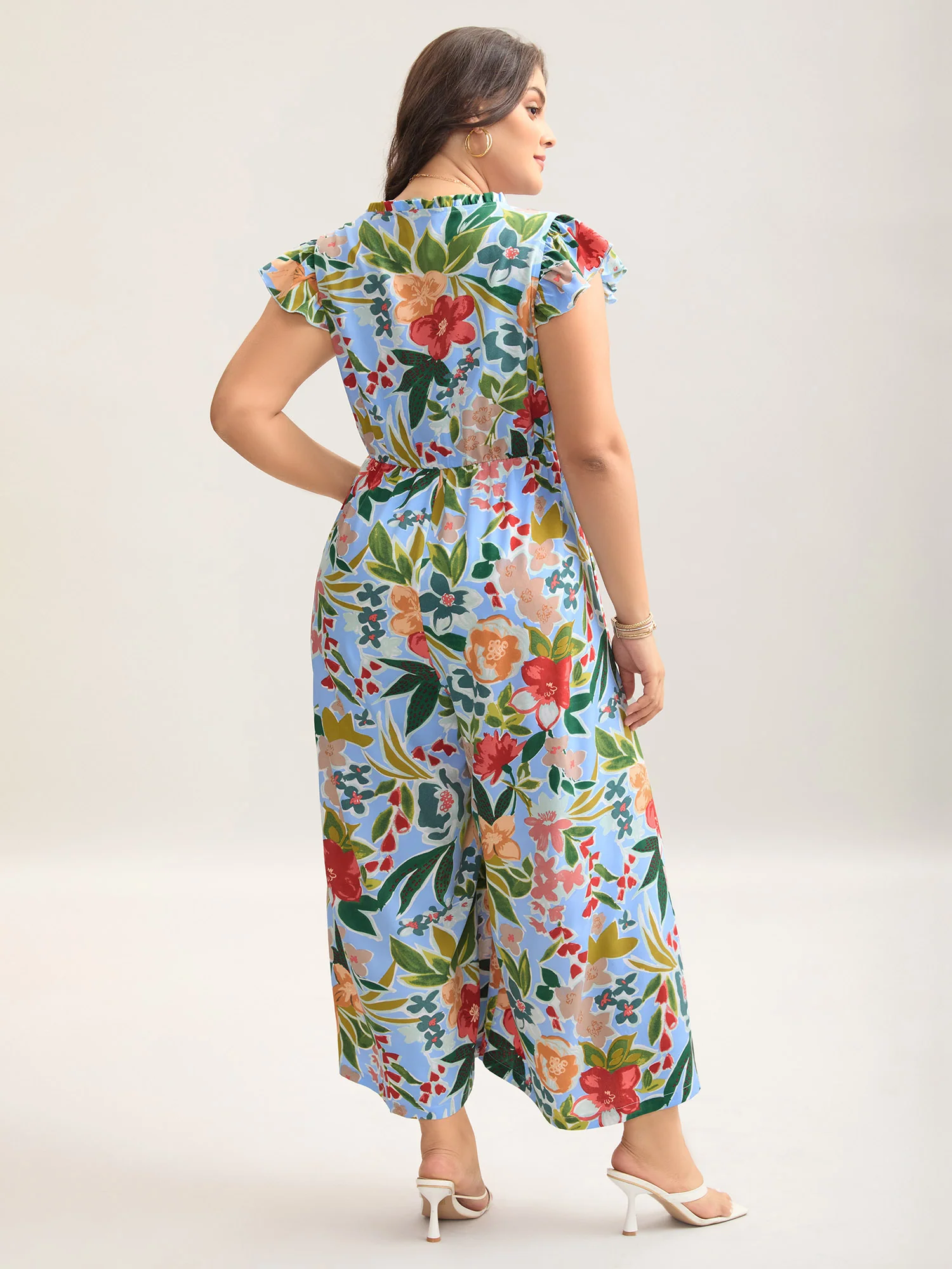 Sunkissed Floral Print Button Wide-Leg Jumpsuit - Image 12