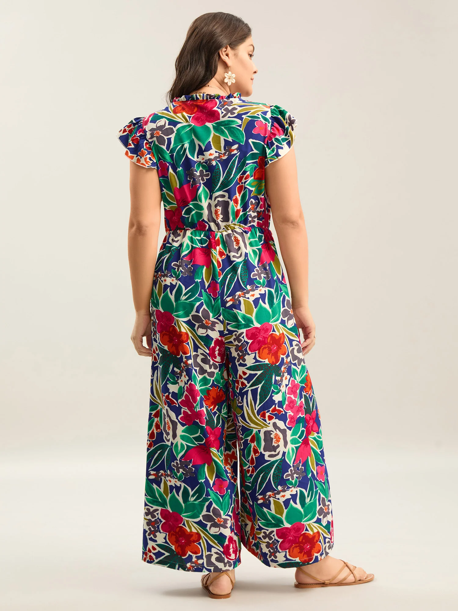 Sunkissed Floral Print Button Wide-Leg Jumpsuit - Image 16