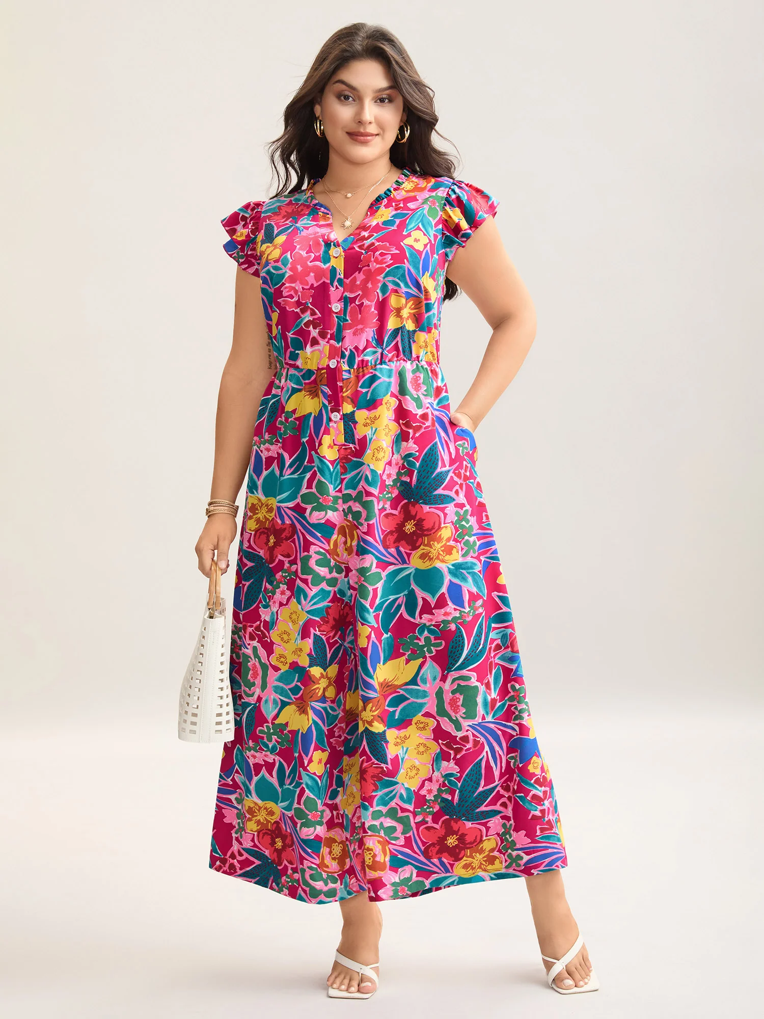 Sunkissed Floral Print Button Wide-Leg Jumpsuit - Image 19