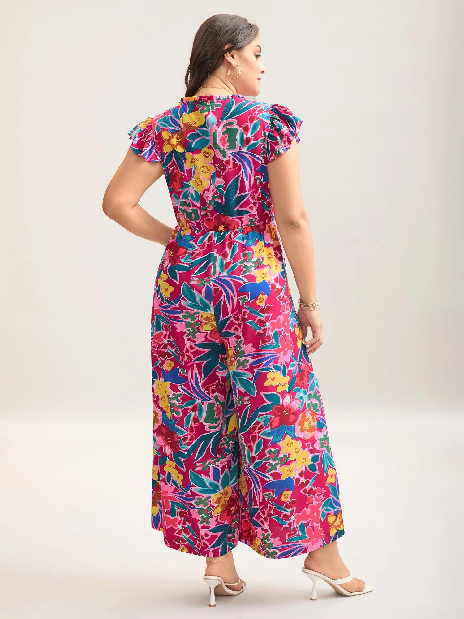 Sunkissed Floral Print Button Wide-Leg Jumpsuit - Image 20