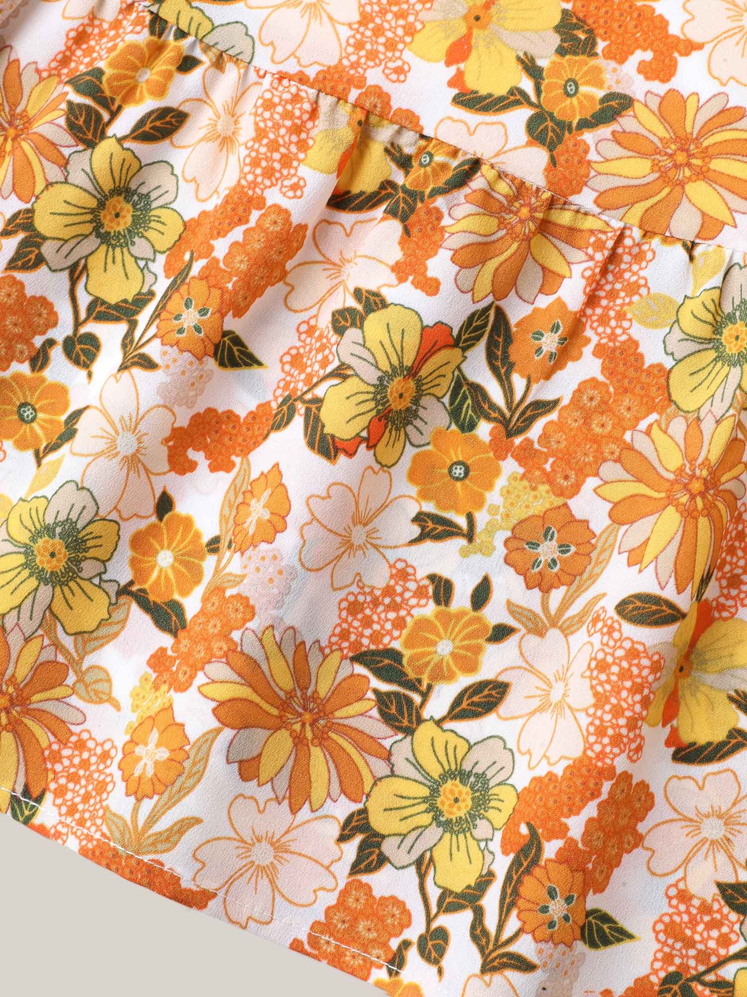 Sunkissed Floral Print Flutter Sleeve Midi Dress - Image 6